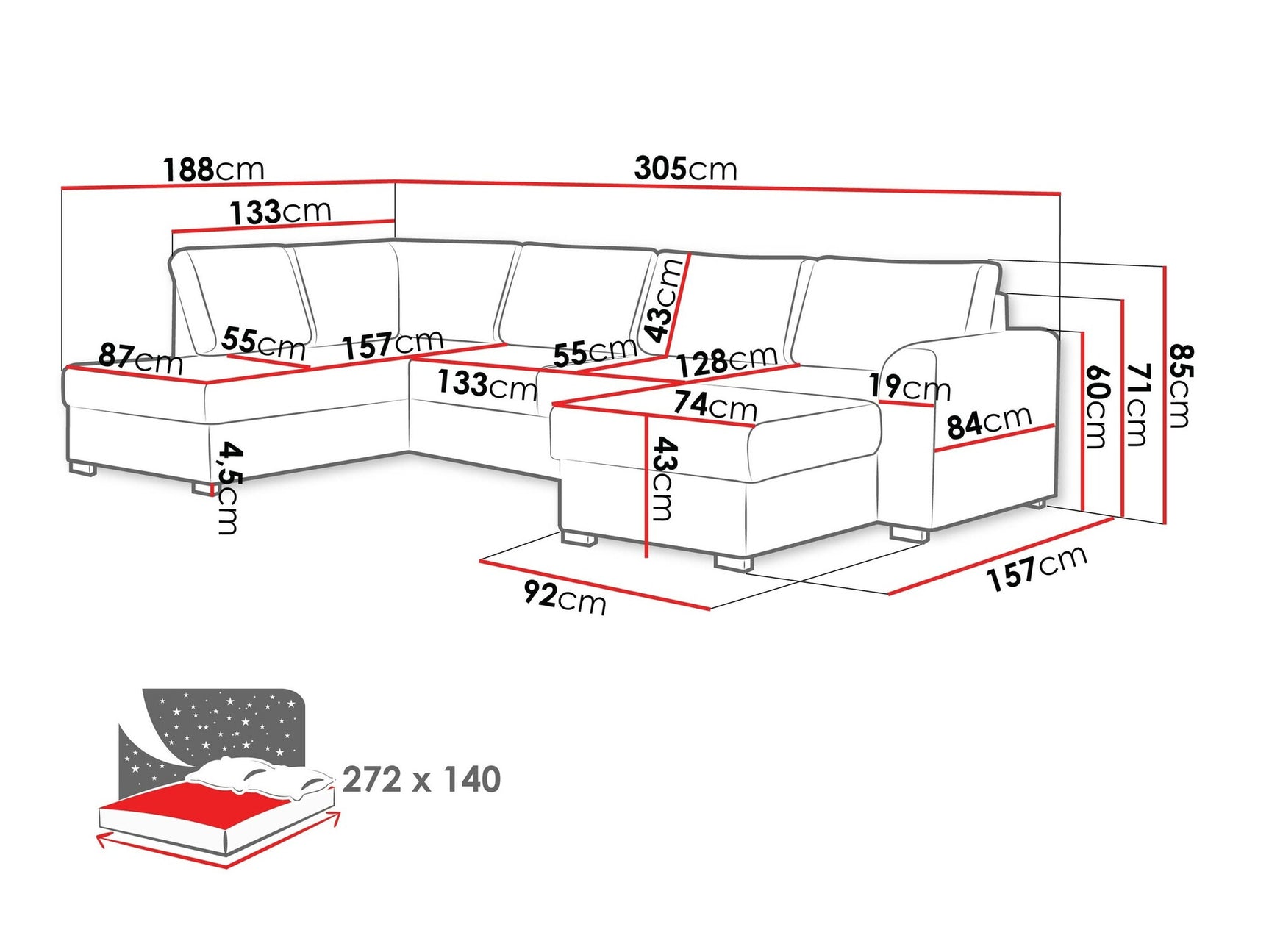 Hjørnesofa Comfivo 189 3976233