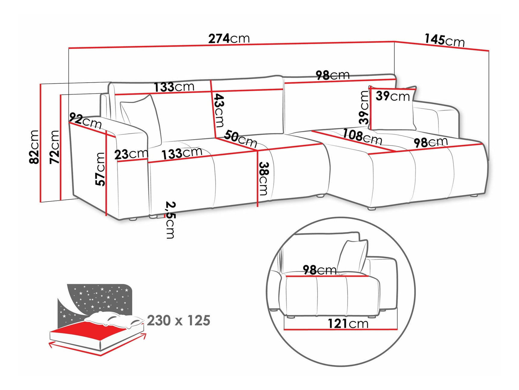 Hjørnesofa Comfivo 425