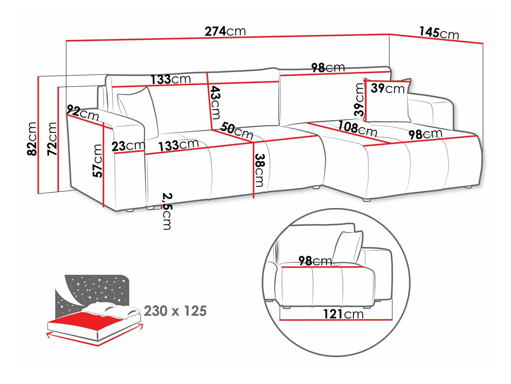 Hjørnesofa Comfivo 425