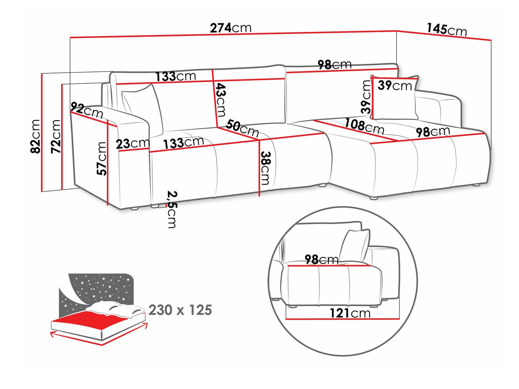 Hjørnesofa Comfivo 425