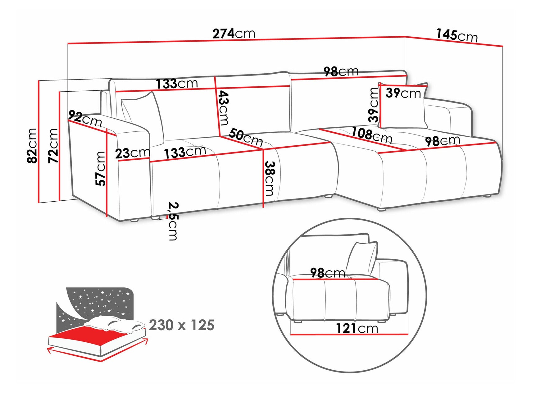 Hjørnesofa Comfivo 425