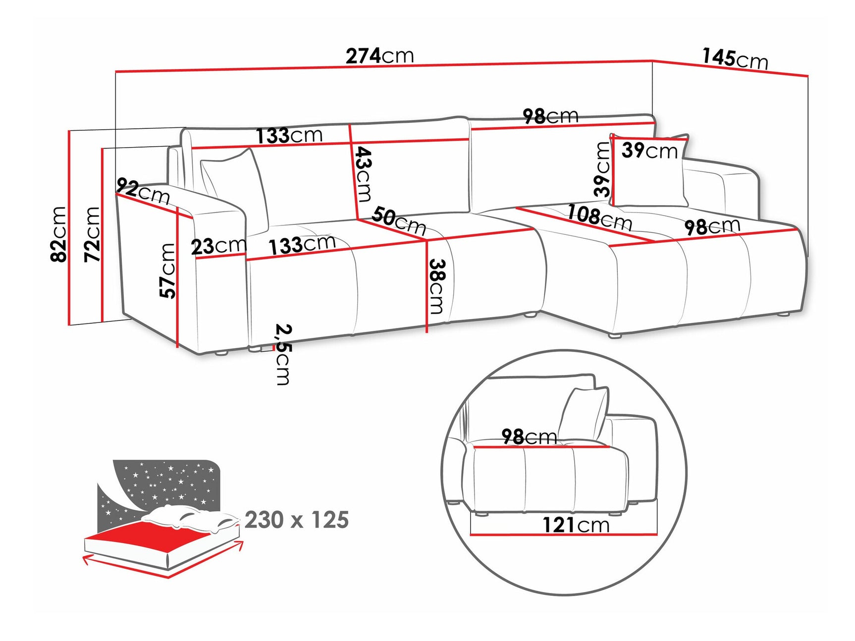 Hjørnesofa Comfivo 425