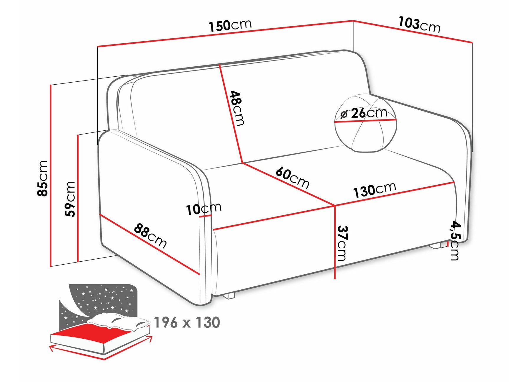 Sovesofa Columbus 238