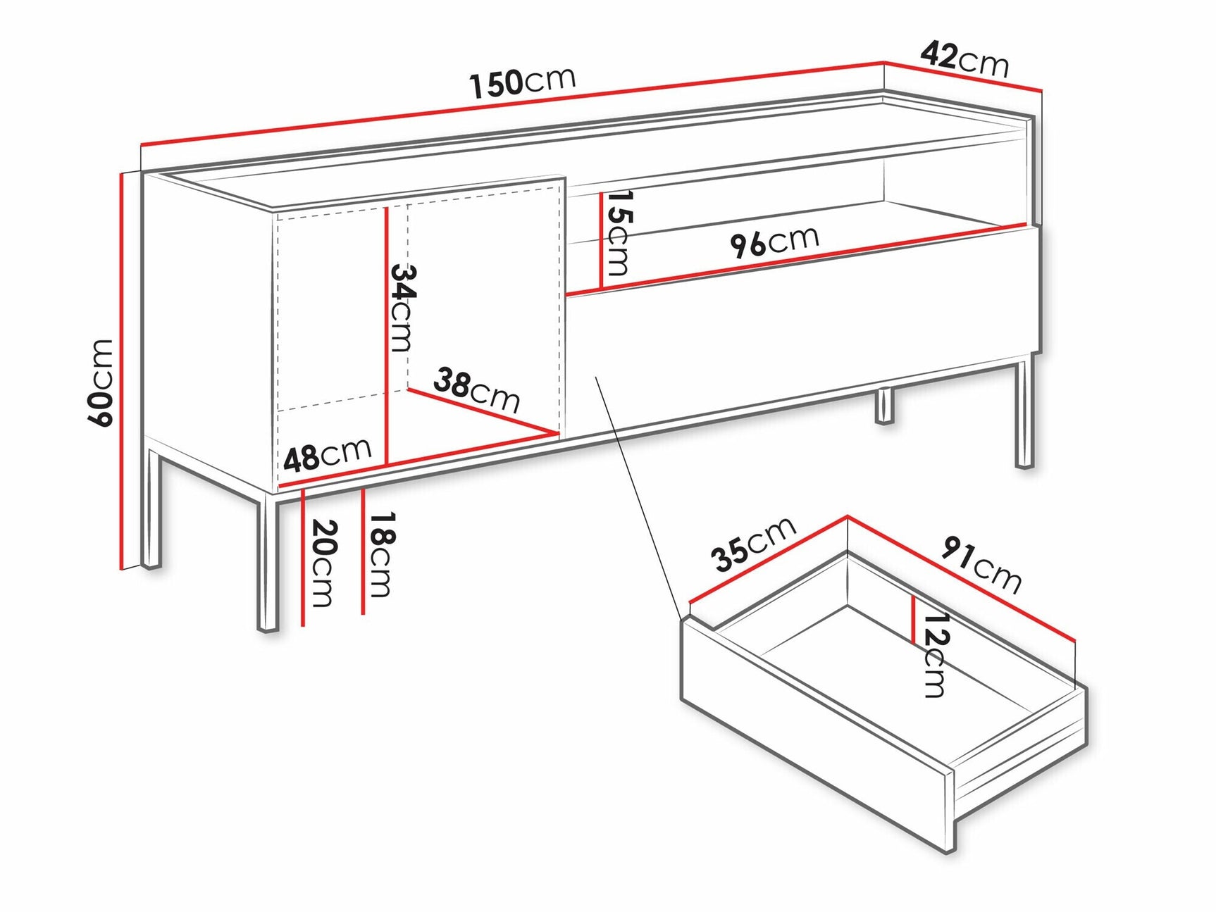 TV-bord Lunole 108