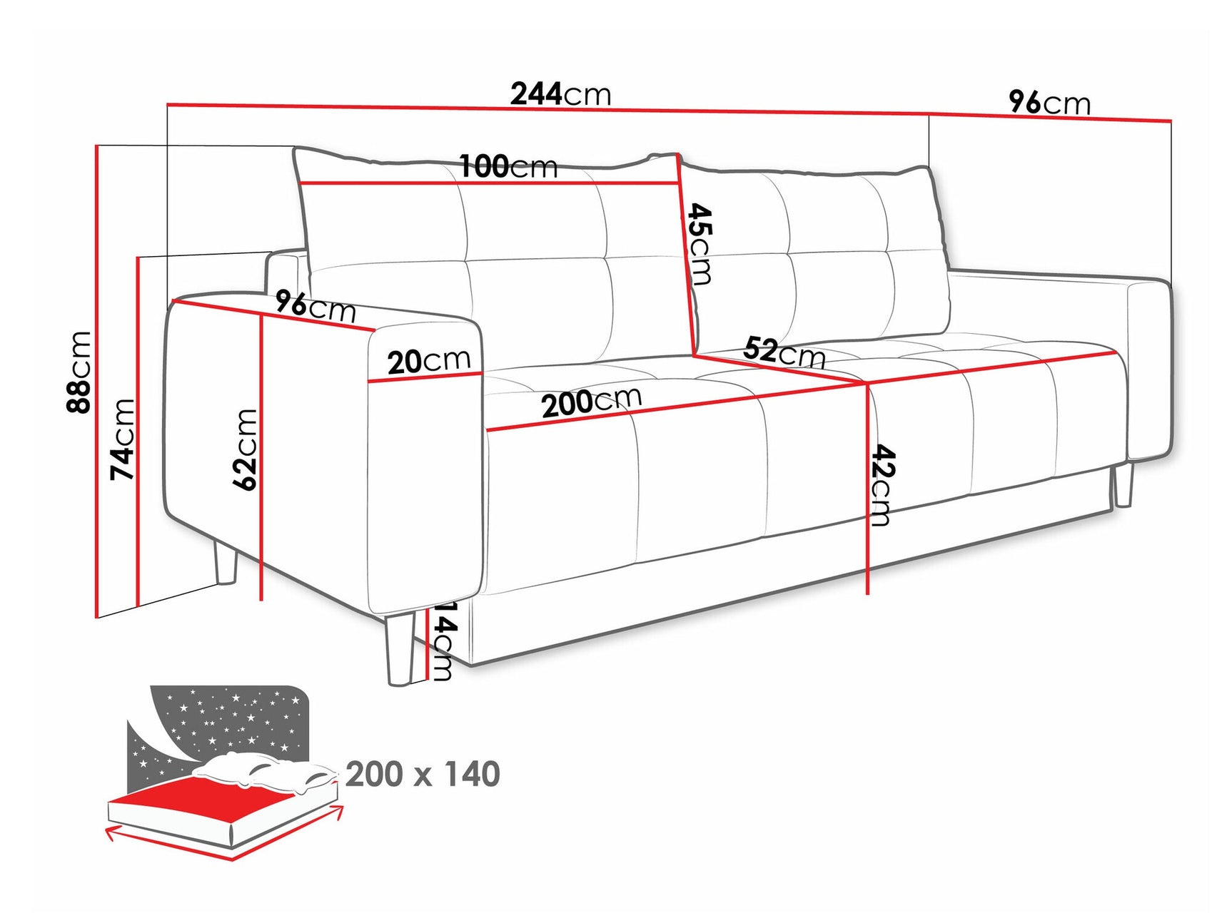 Sovesofa Delaware 104