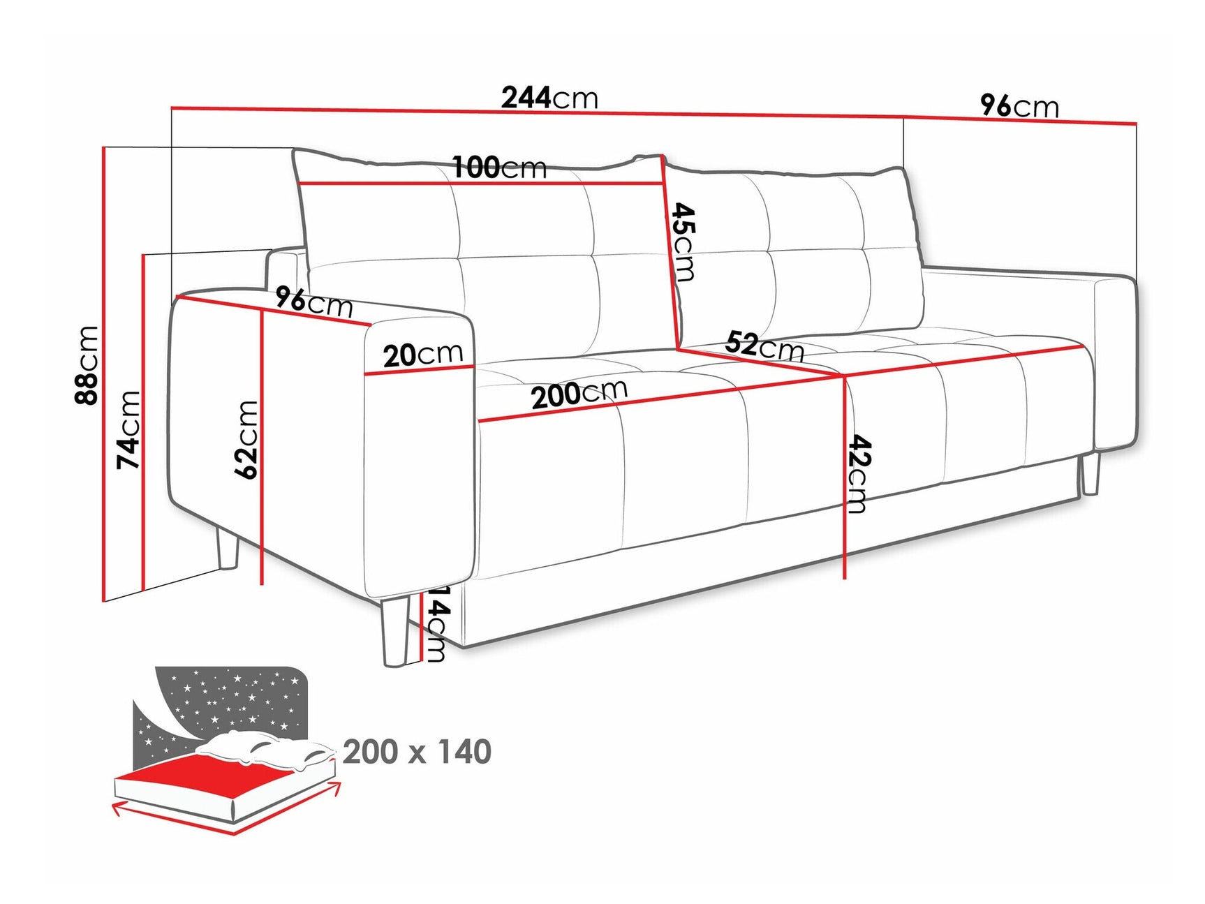 Sovesofa Delaware 104