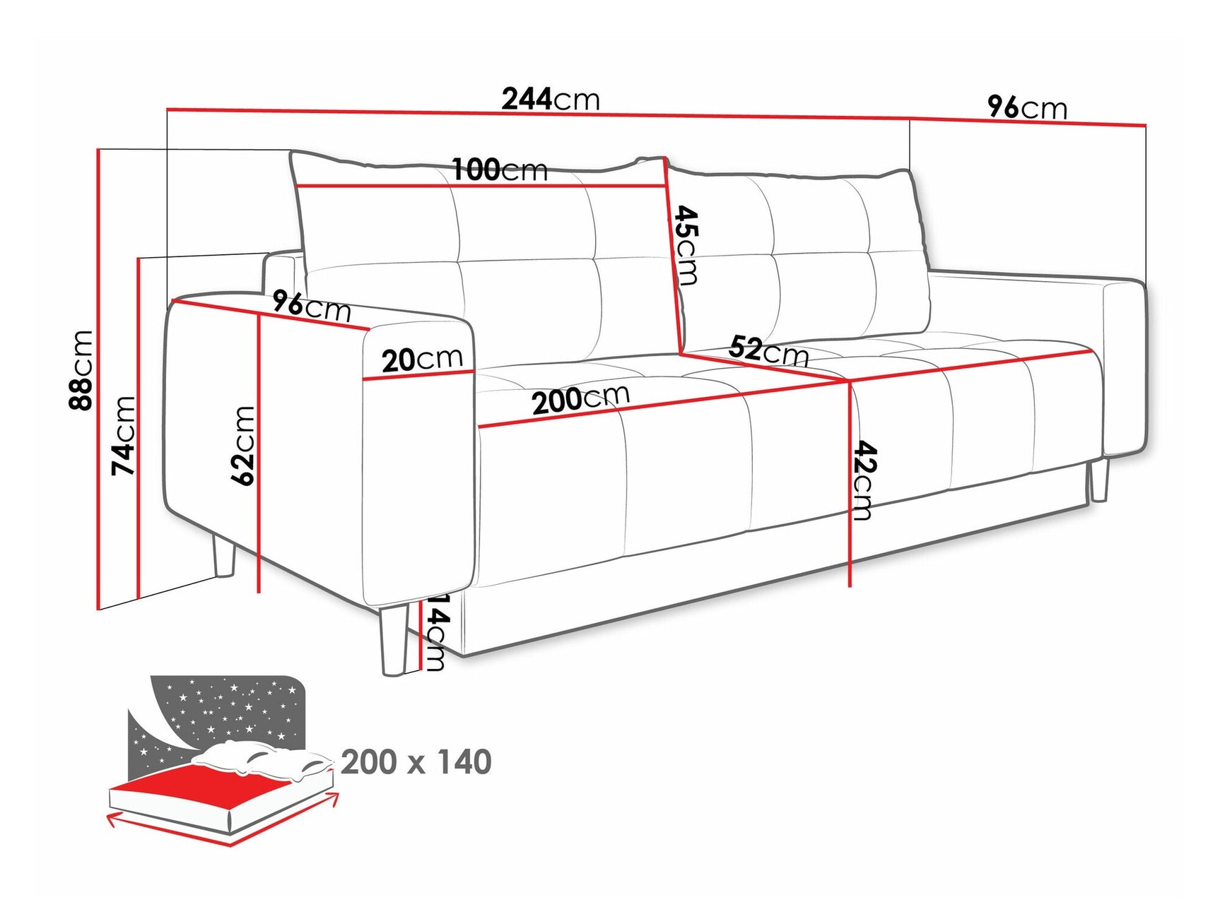Sovesofa Delaware 104