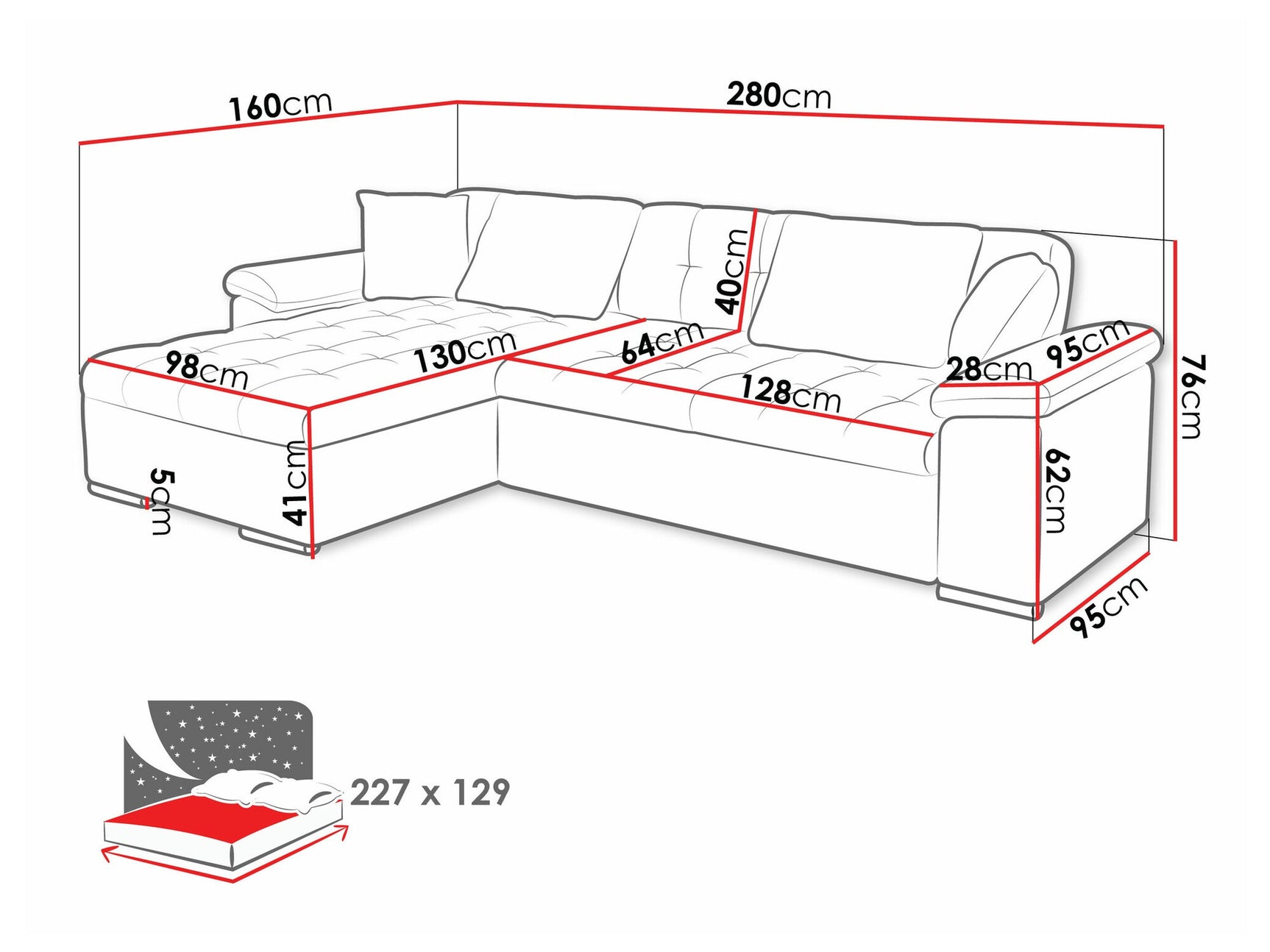 Hjørnesofa Comfivo 107