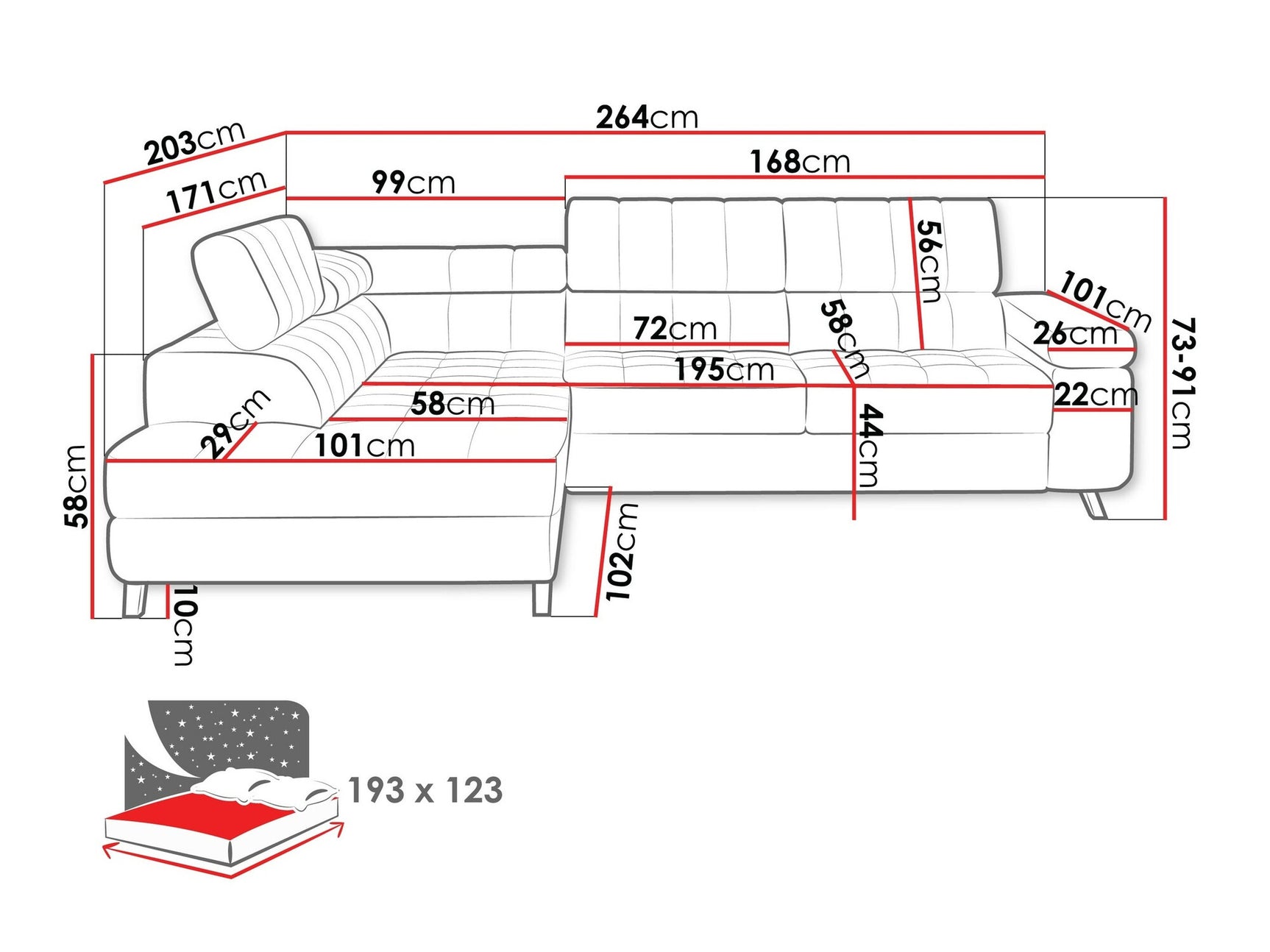 Hjørnesofa Comfivo 207 4002314