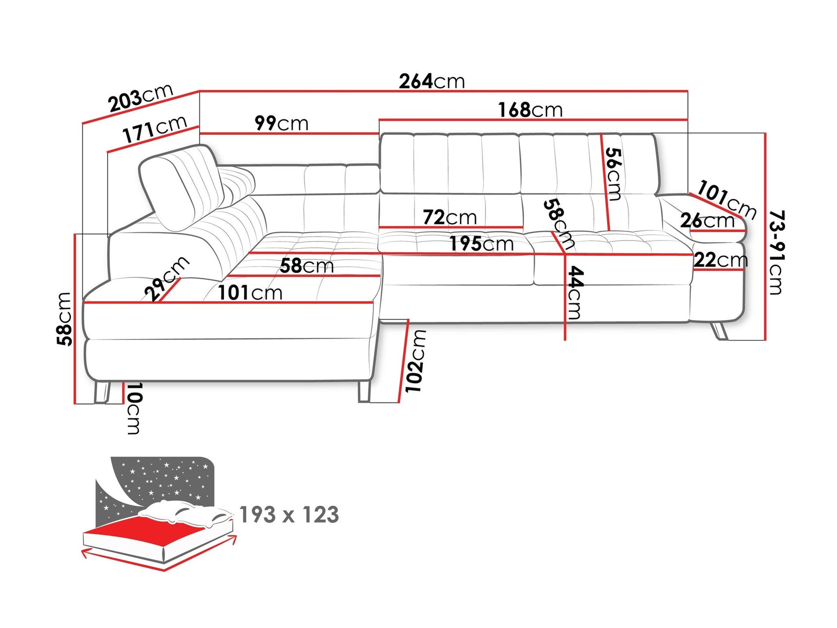 Hjørnesofa Comfivo 207 4002346