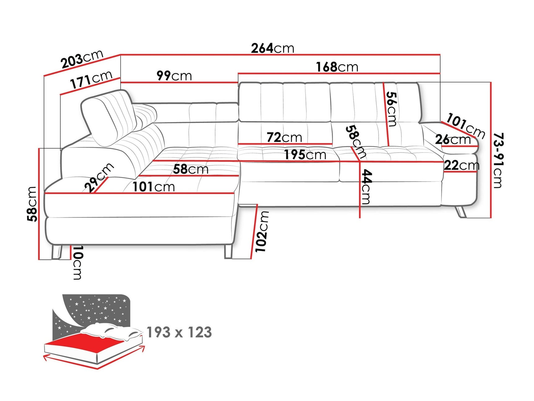 Hjørnesofa Comfivo 207 4002348