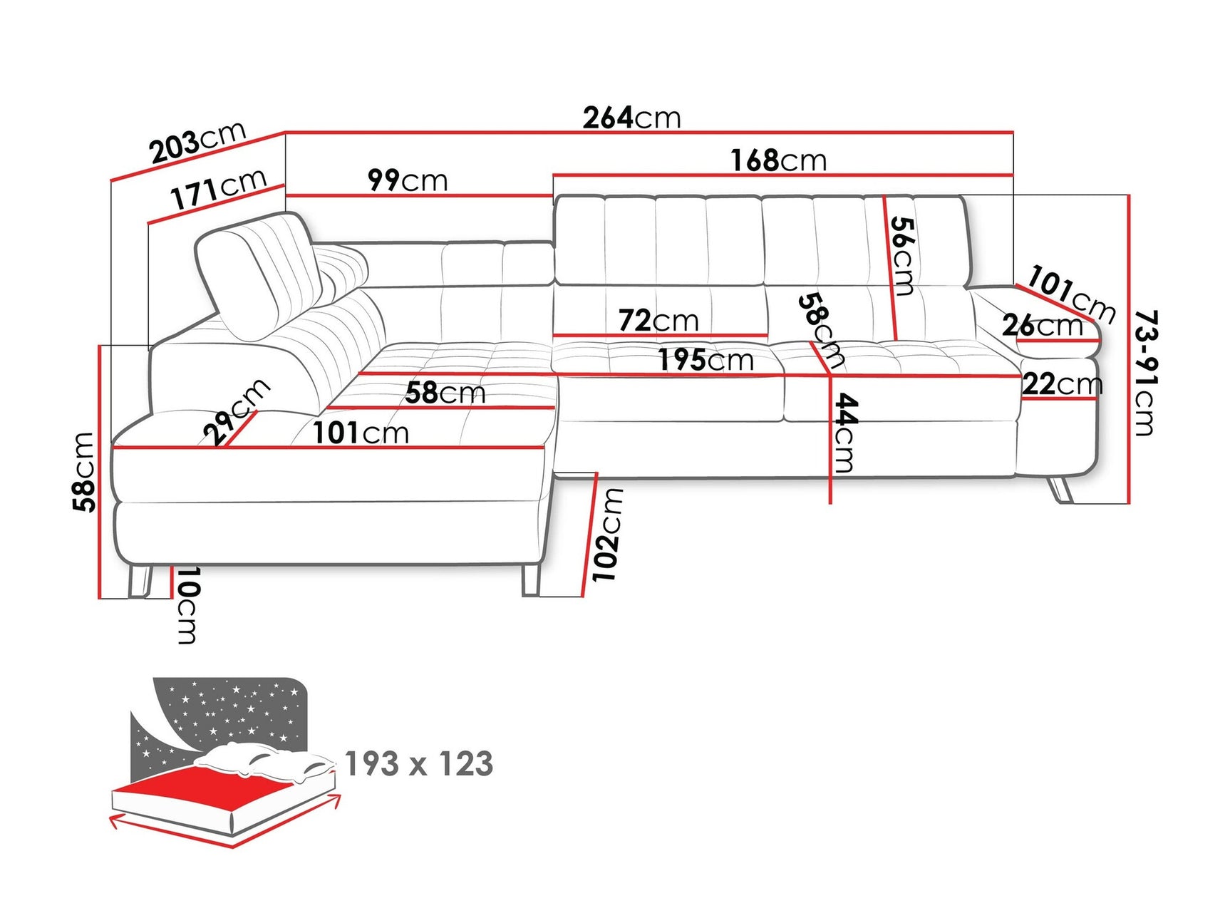 Hjørnesofa Comfivo 207 4002350