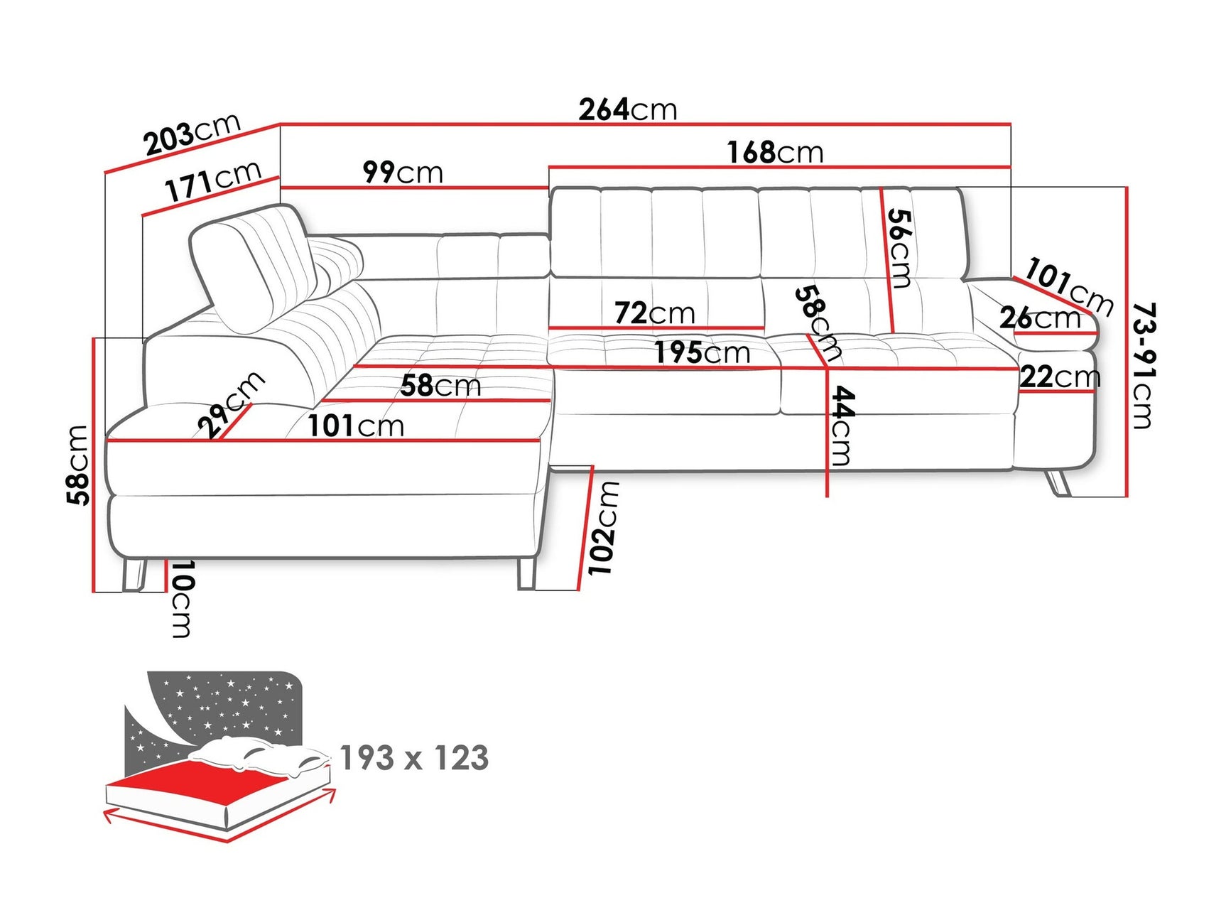 Hjørnesofa Comfivo 207 4002355