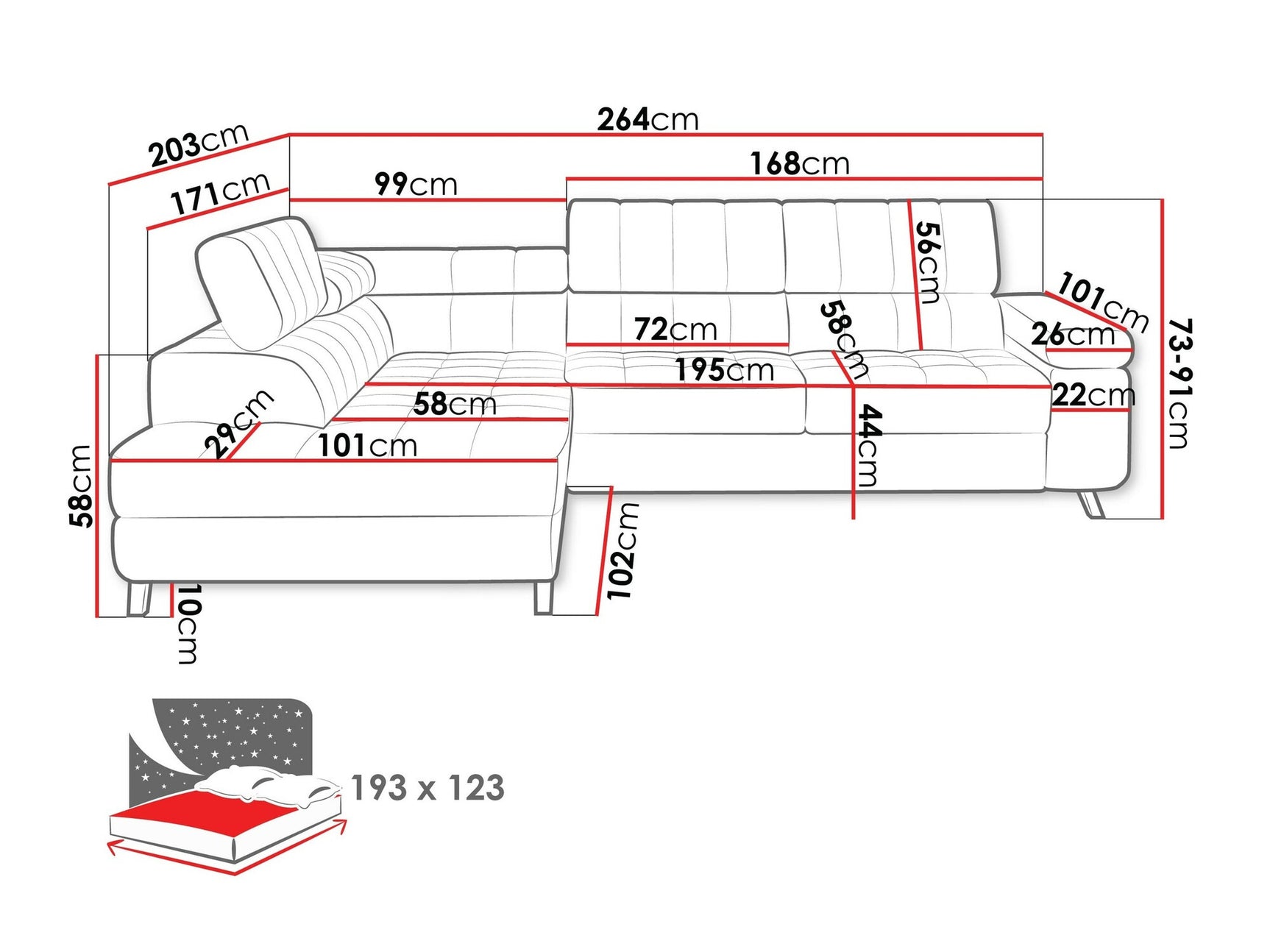 Hjørnesofa Comfivo 207 4002357