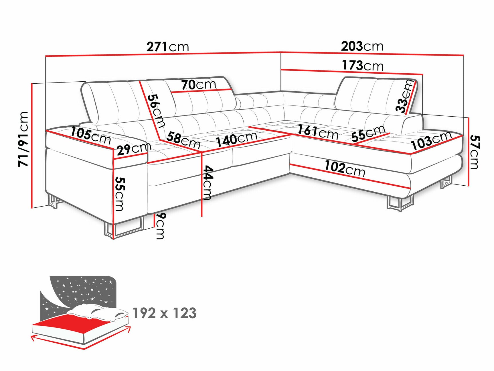 Hjørnesofa Comfivo 232 4003169