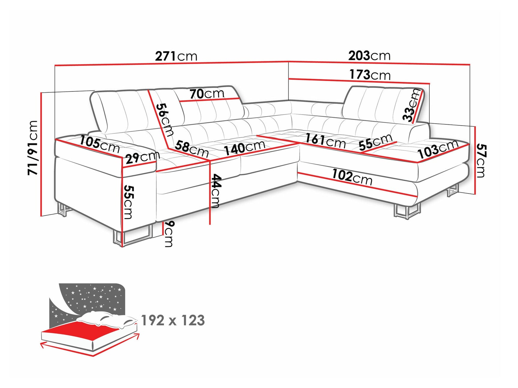 Hjørnesofa Comfivo 232