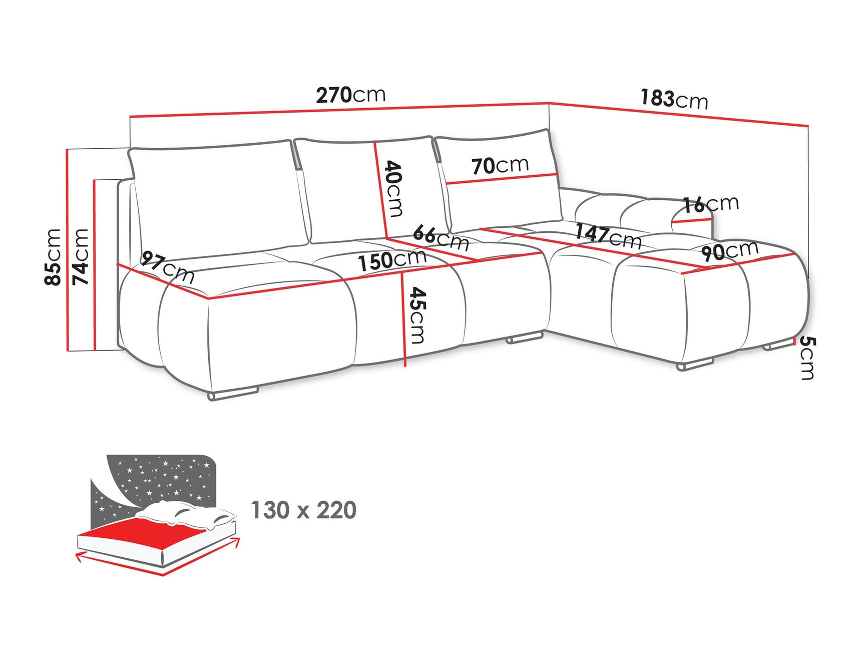 Hjørnesofa Camden 106
