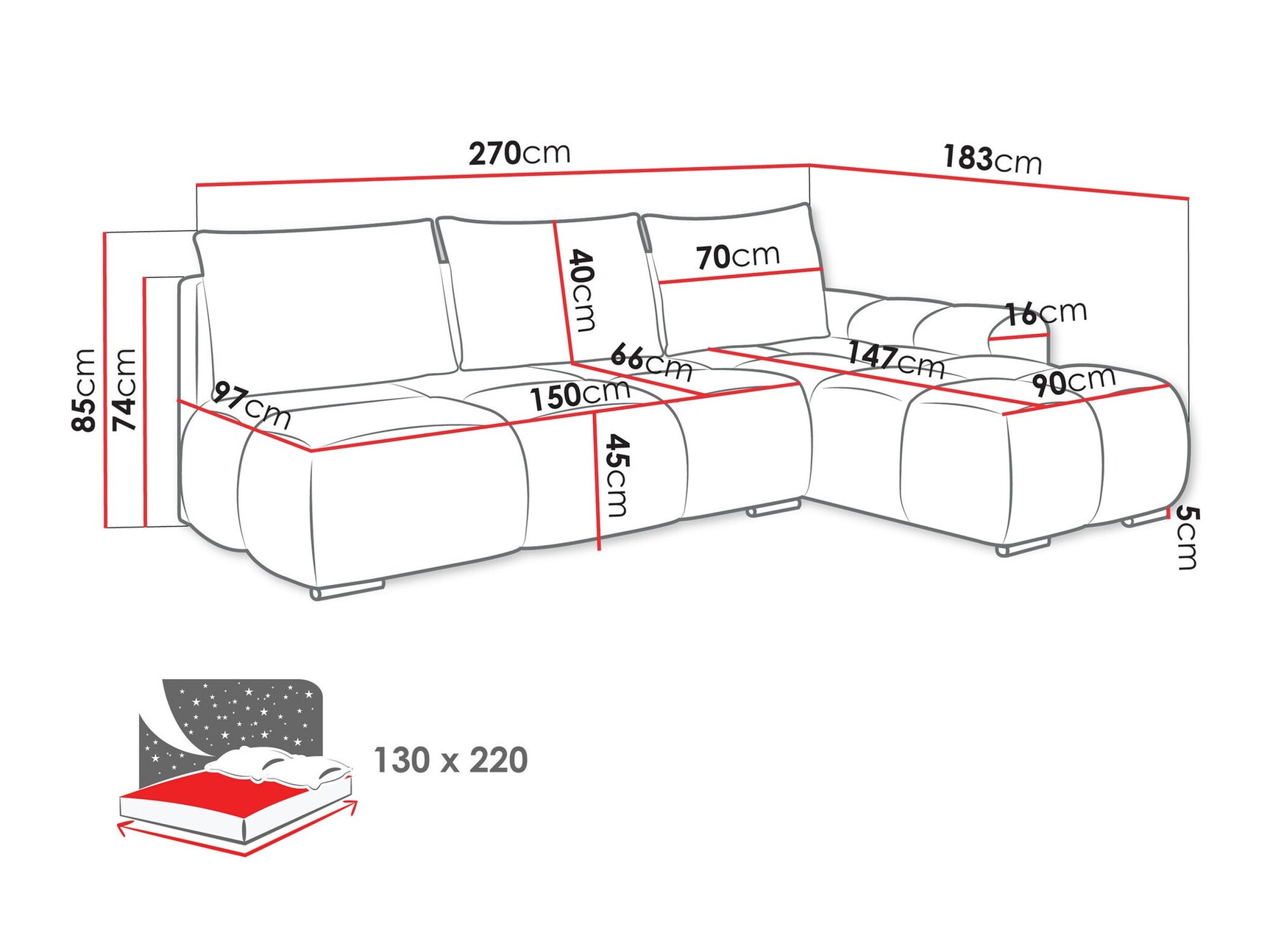 Hjørnesofa Camden 106