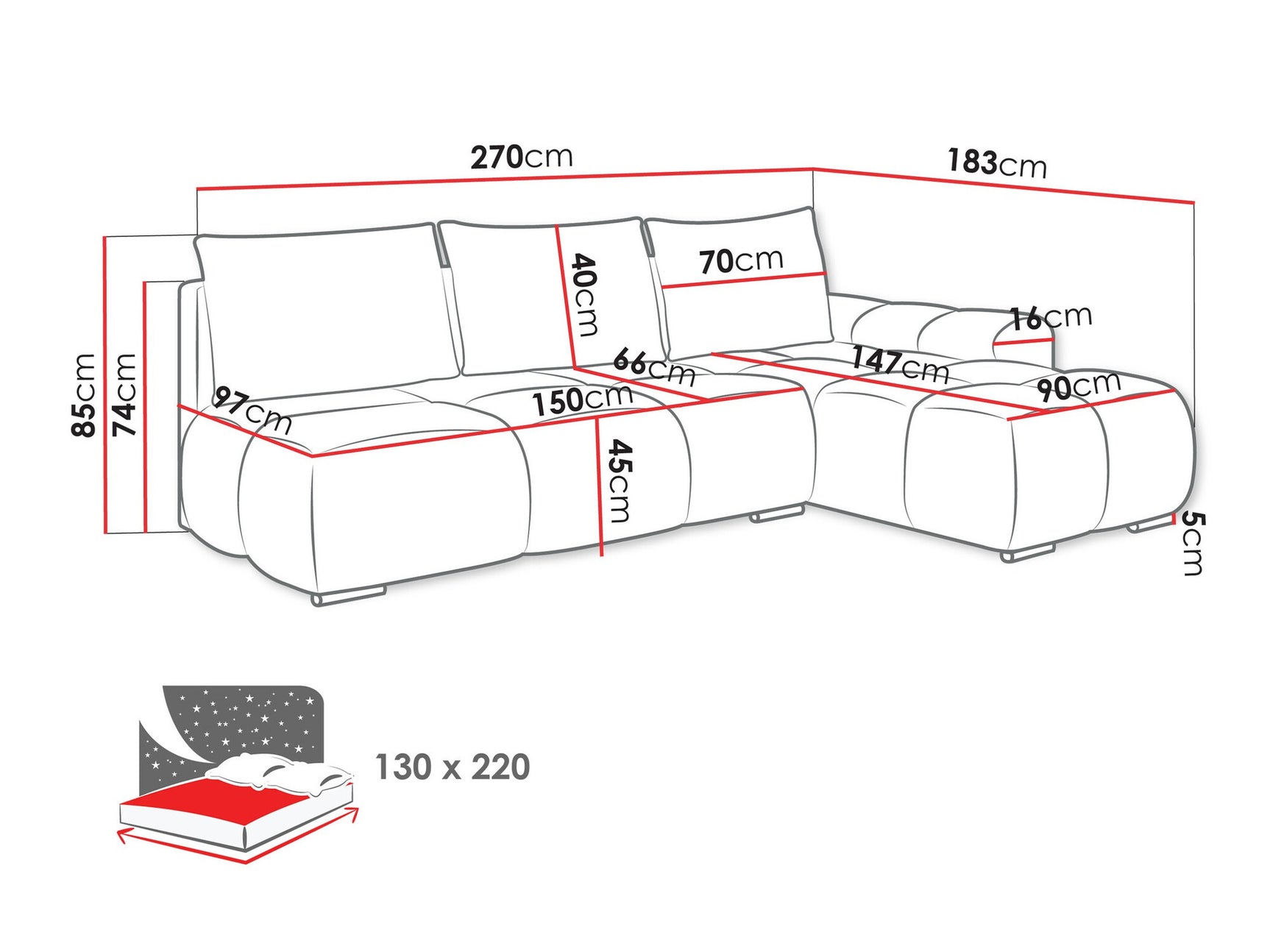 Hjørnesofa Camden 106