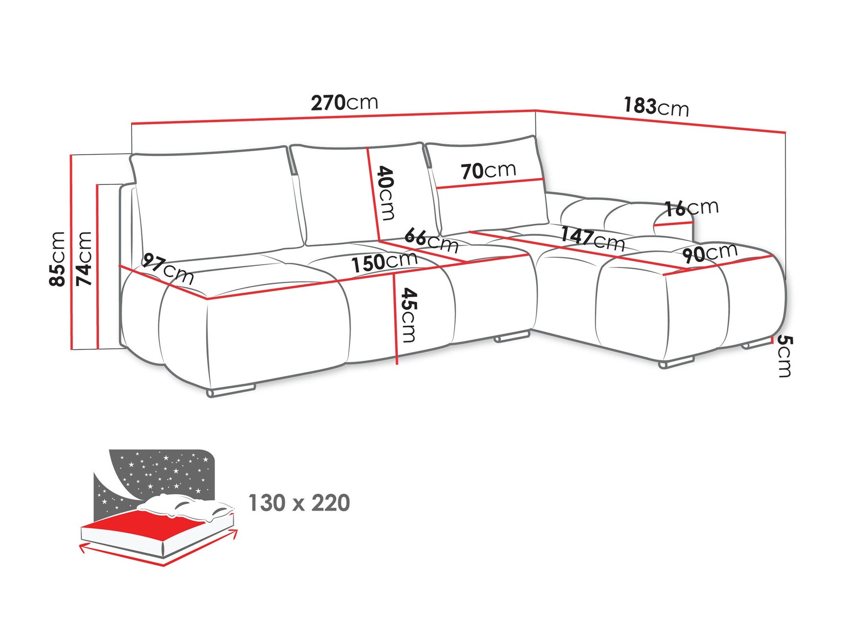 Hjørnesofa Camden 106