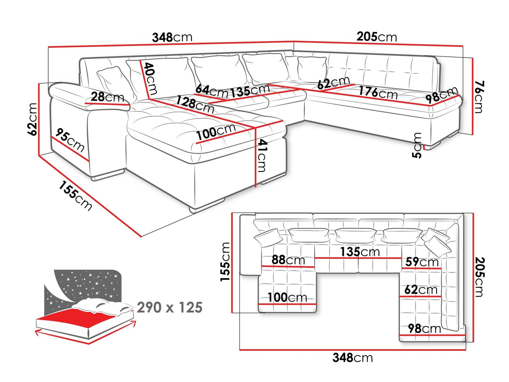 Hjørnesofa Comfivo 128
