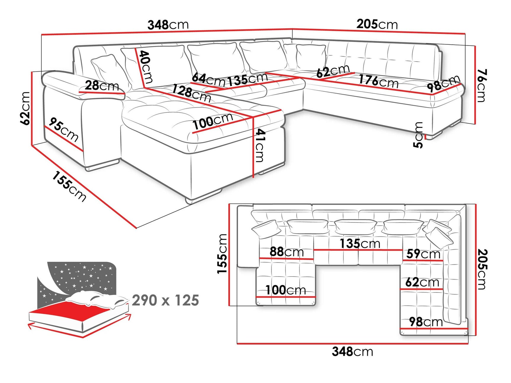 Hjørnesofa Comfivo 128