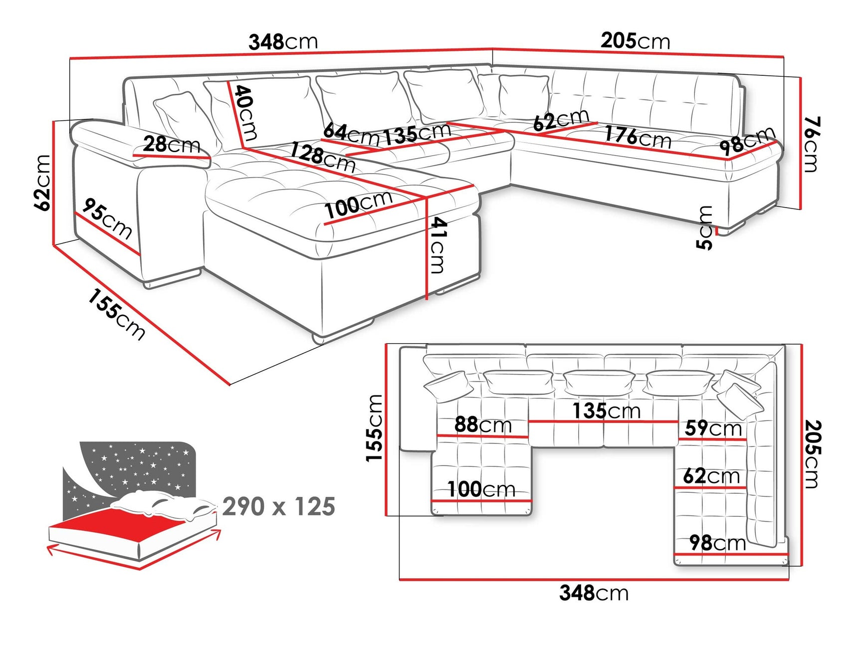 Hjørnesofa Comfivo 128 4006165
