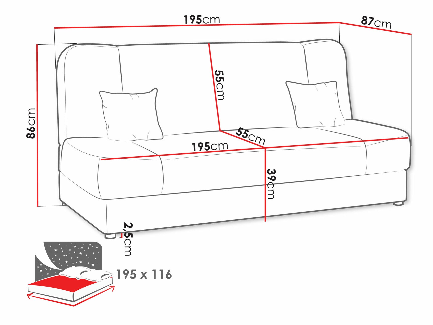 Sovesofa Comfivo 110 4006716