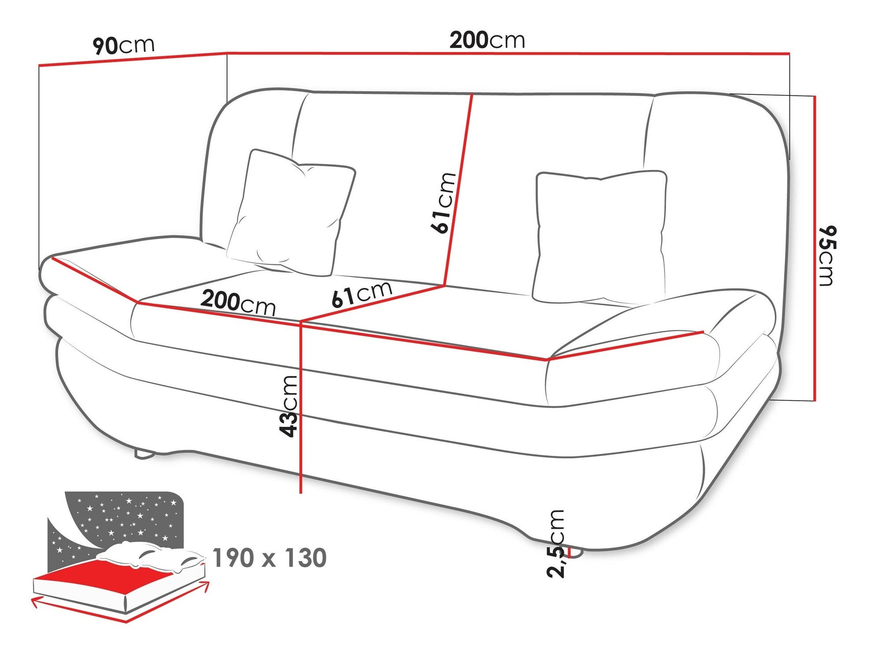 Sovesofa Comfivo 235 4006786