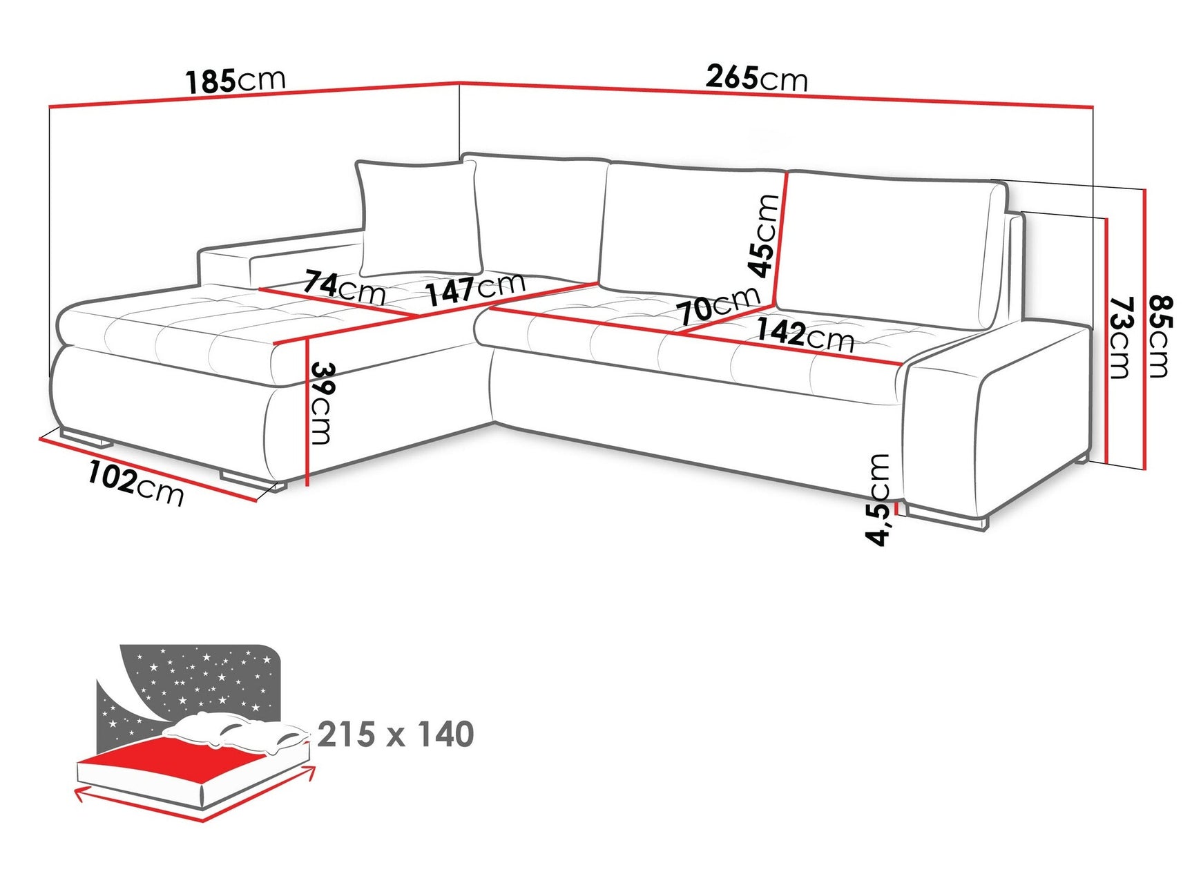 Hjørnesofa Comfivo 112 4008807