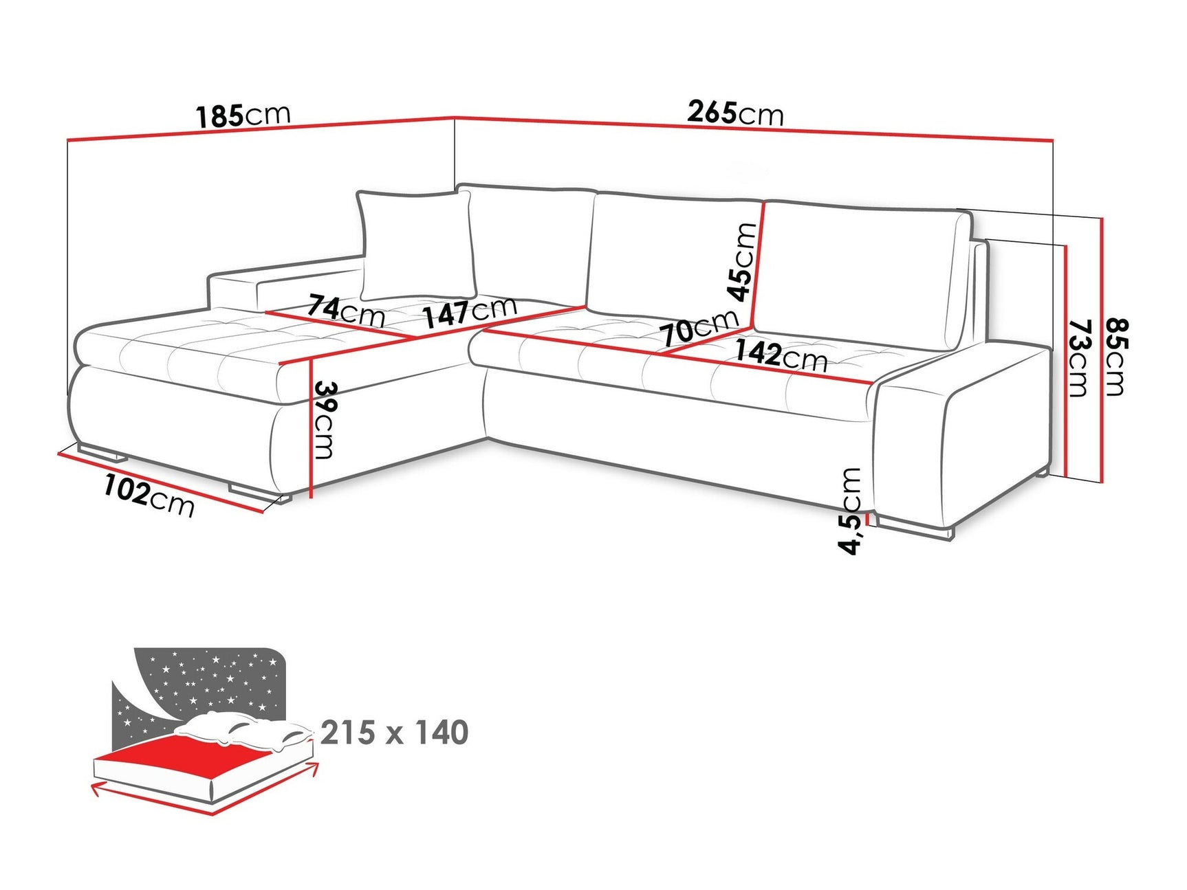 Hjørnesofa Comfivo 112 4008817