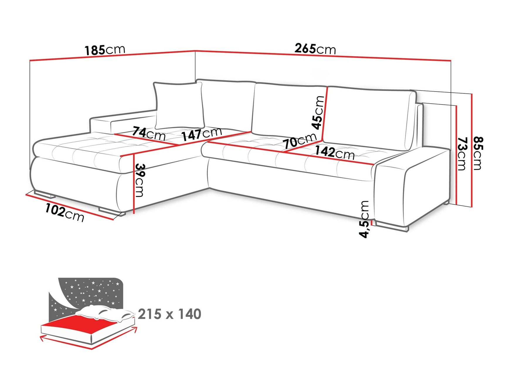 Hjørnesofa Comfivo 112 4008835