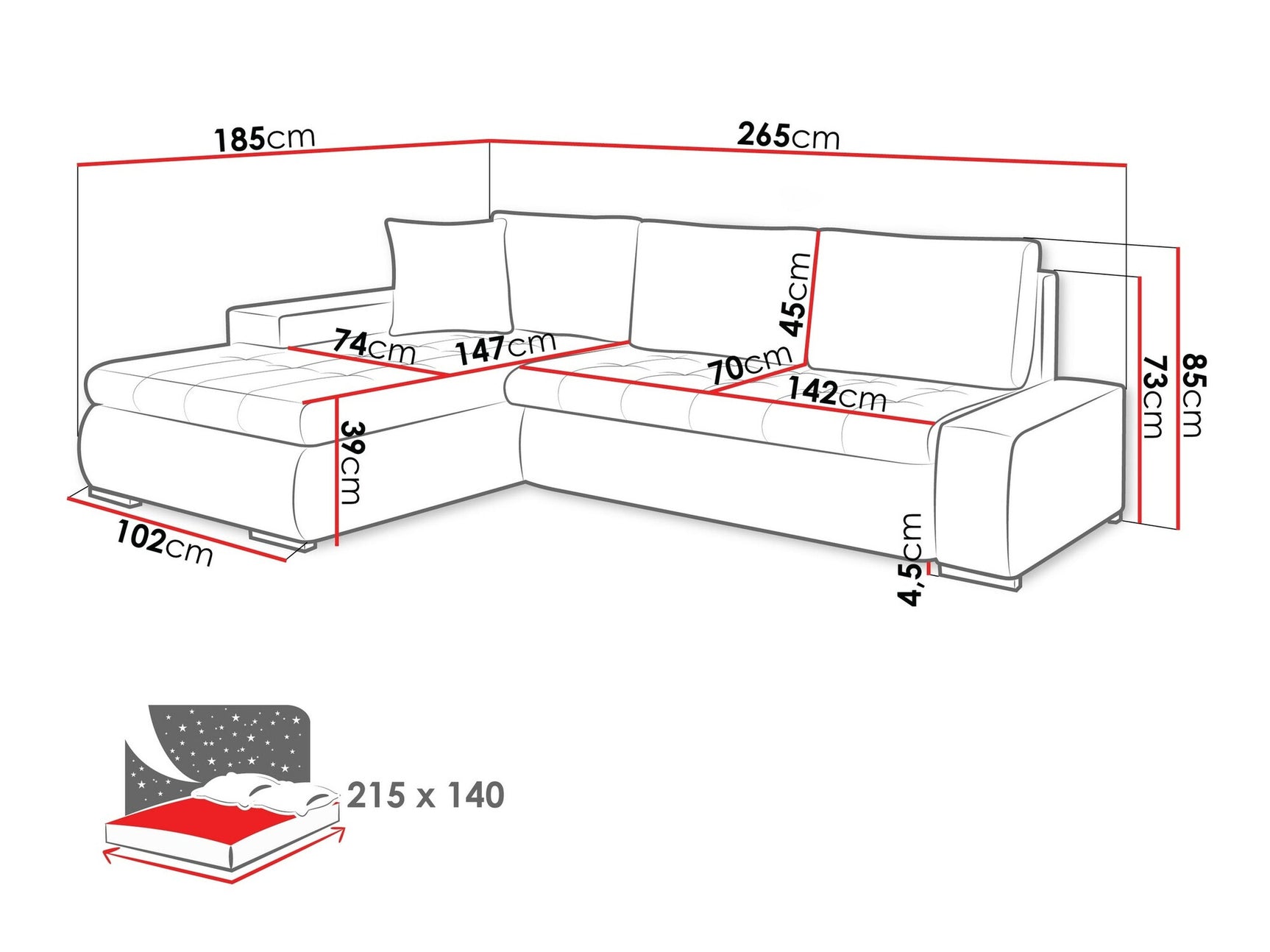 Hjørnesofa Comfivo 112 4008847