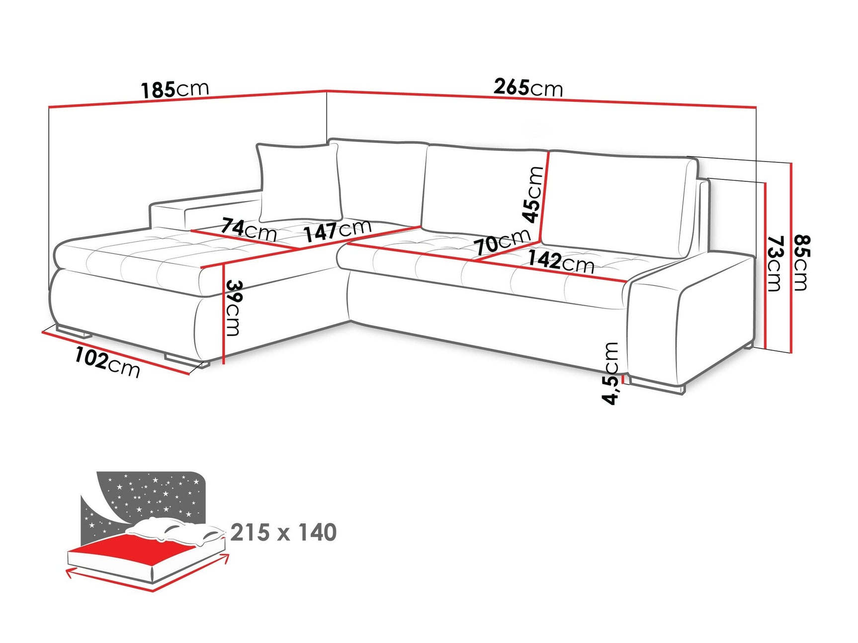 Hjørnesofa Comfivo 112 4008848