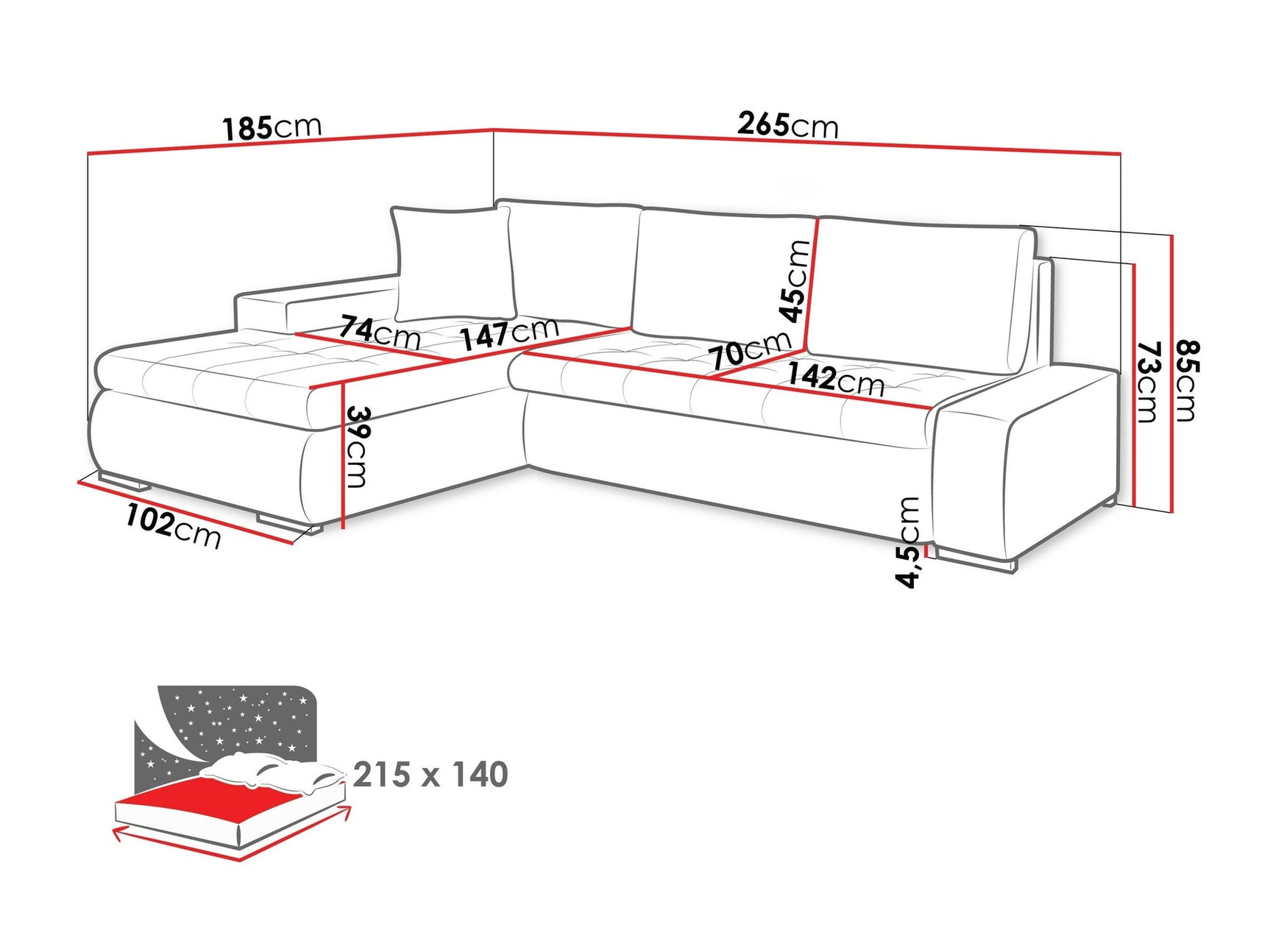 Hjørnesofa Comfivo 112 4008849