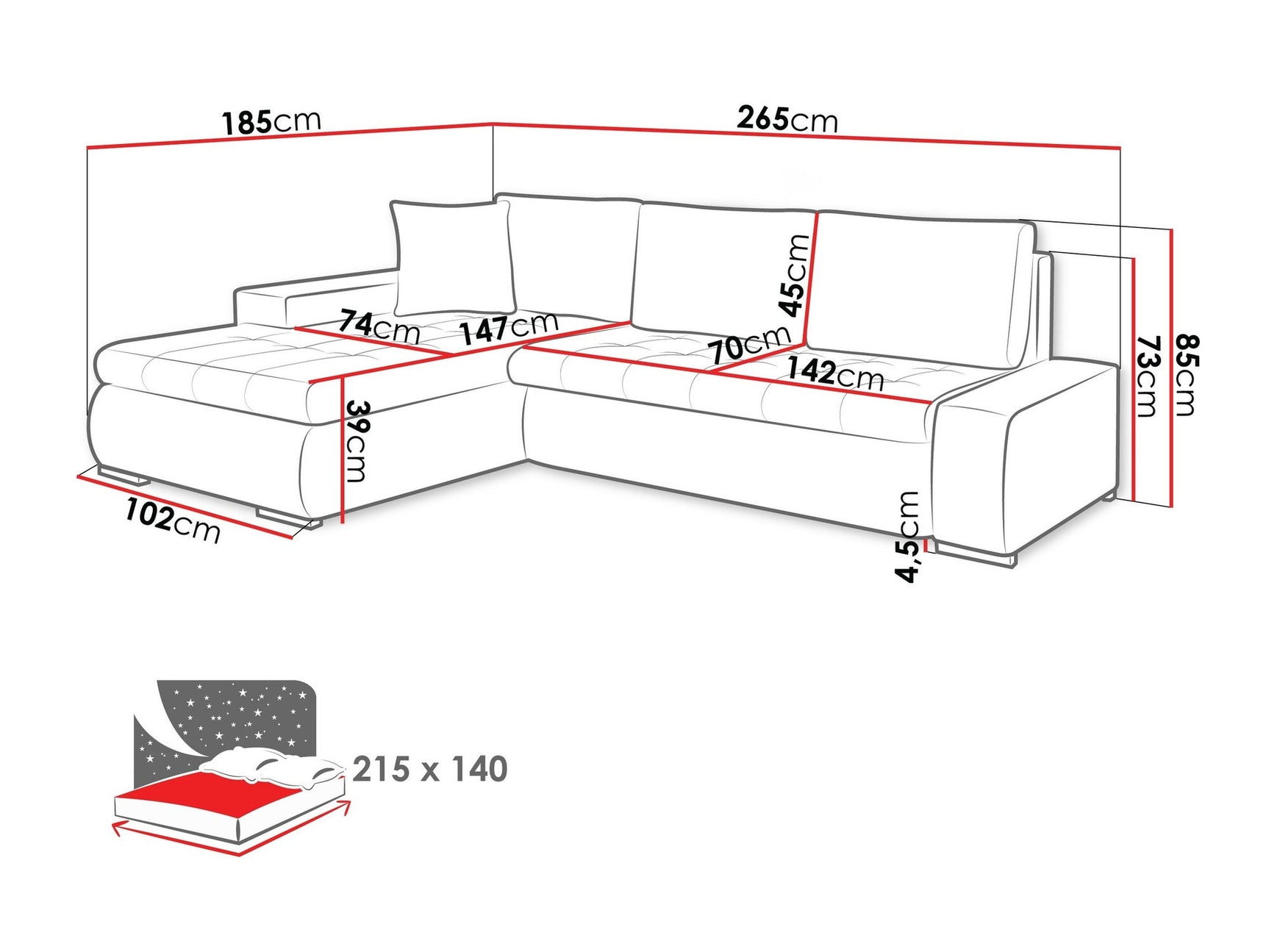 Hjørnesofa Comfivo 112 4008850