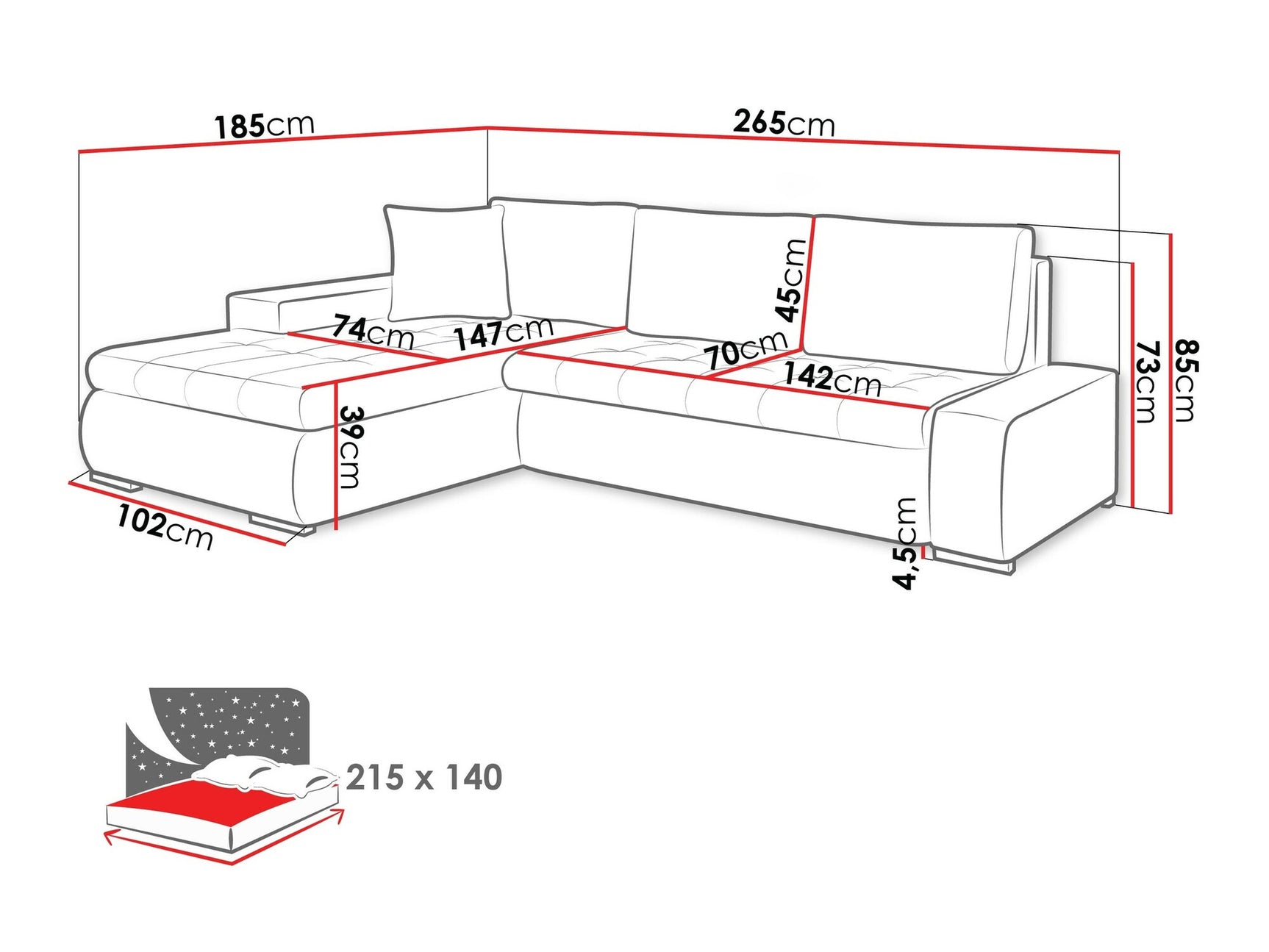 Hjørnesofa Comfivo 112 4008851