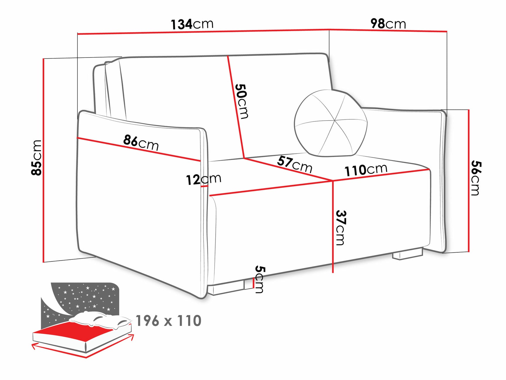 Sovesofa Columbus 221 4015237