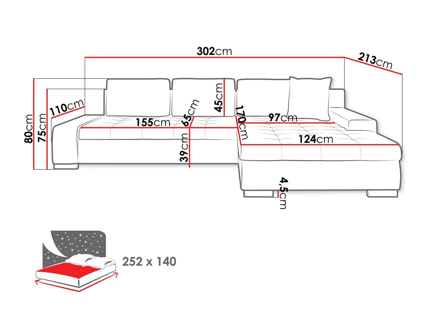 Hjørnesofa Comfivo 147