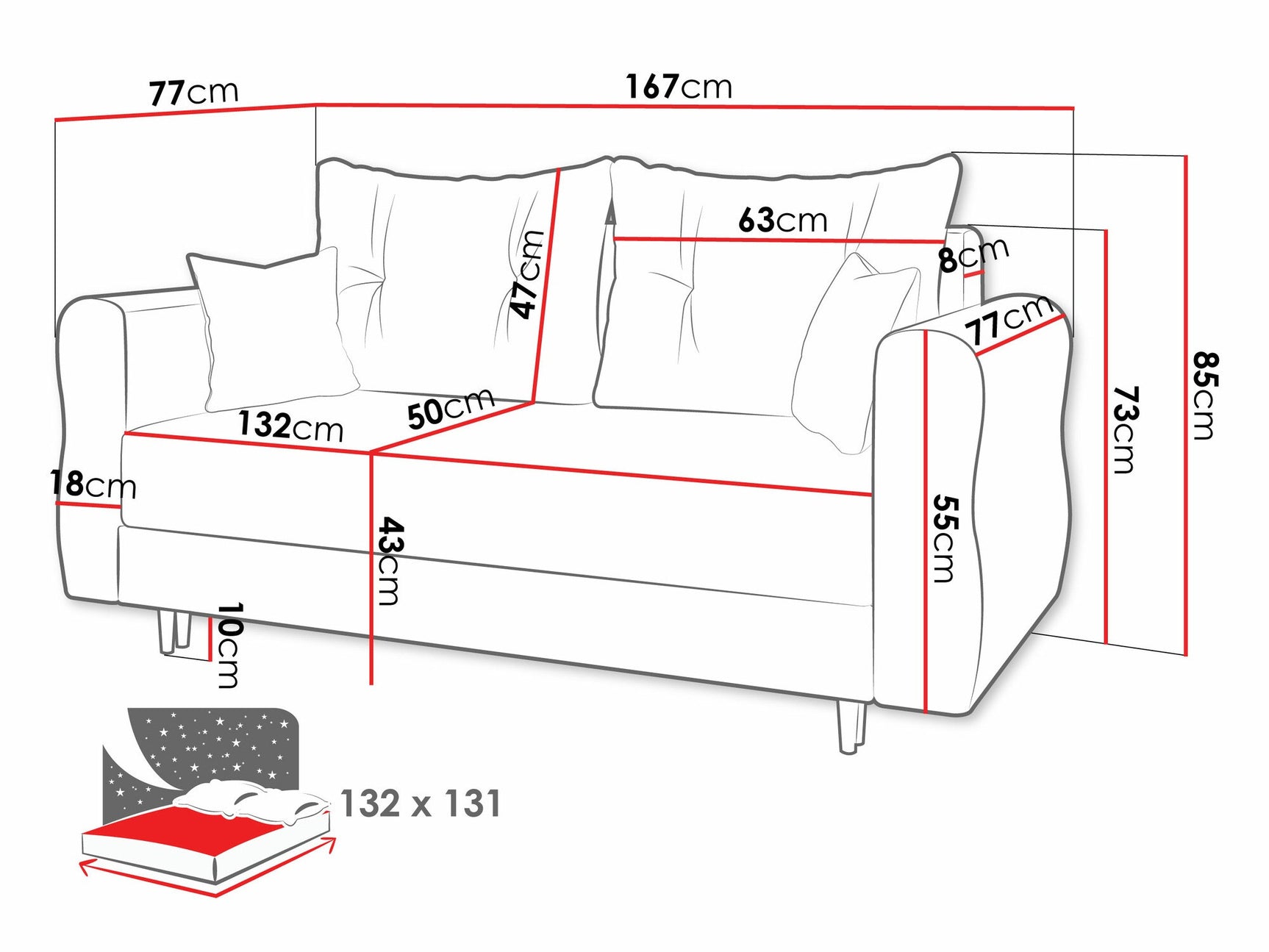 Sovesofa Veldala 100 4043862