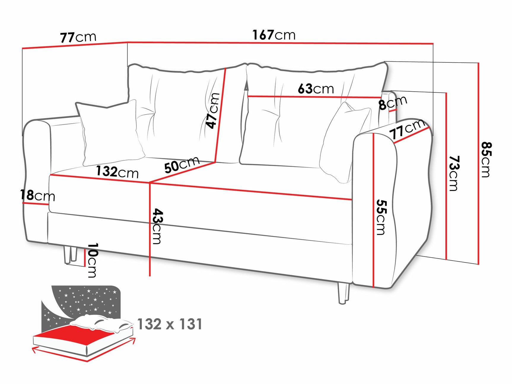 Sovesofa Veldala 100 4043863