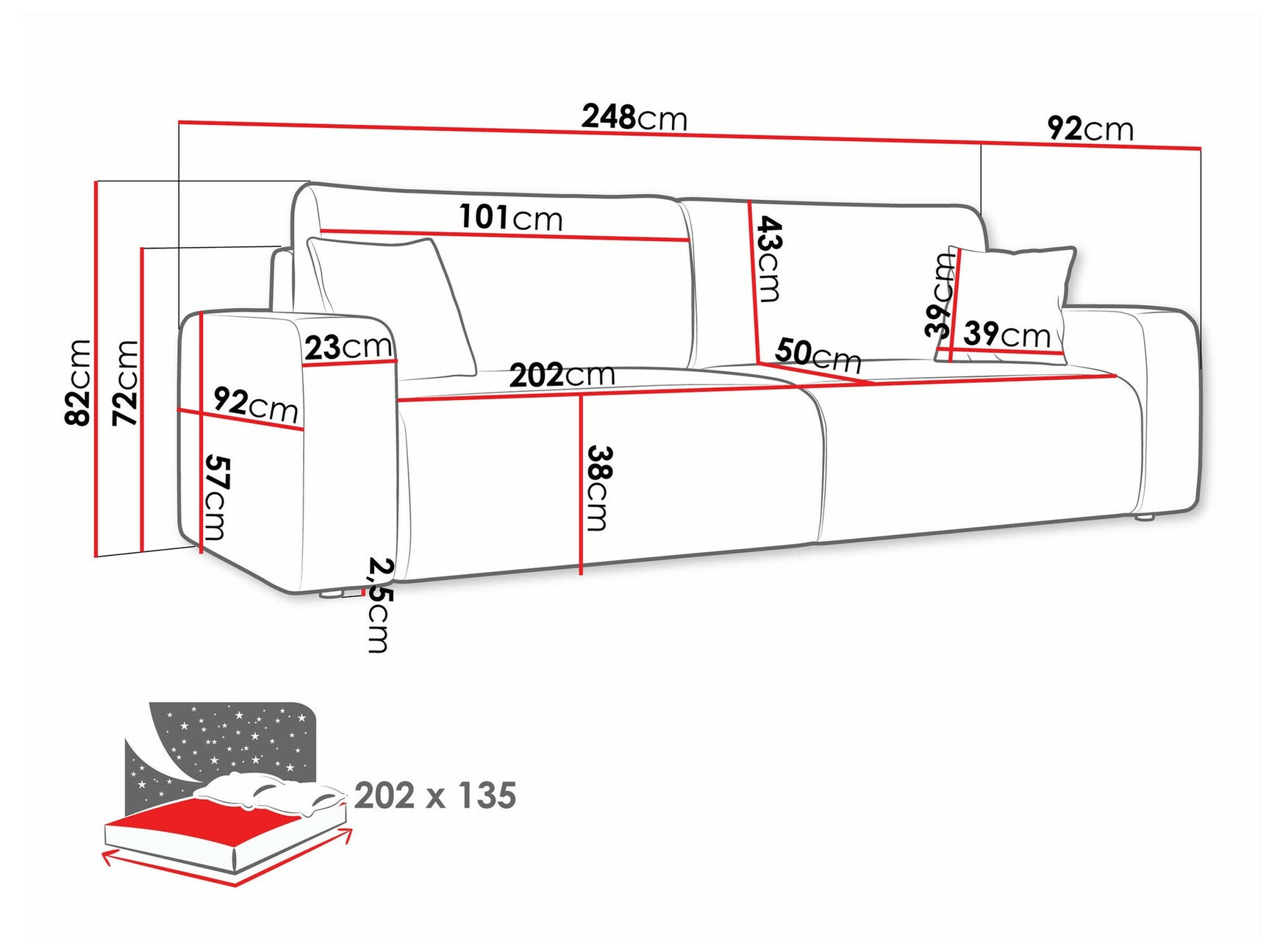 Sovesofa Shelton 104 4049109