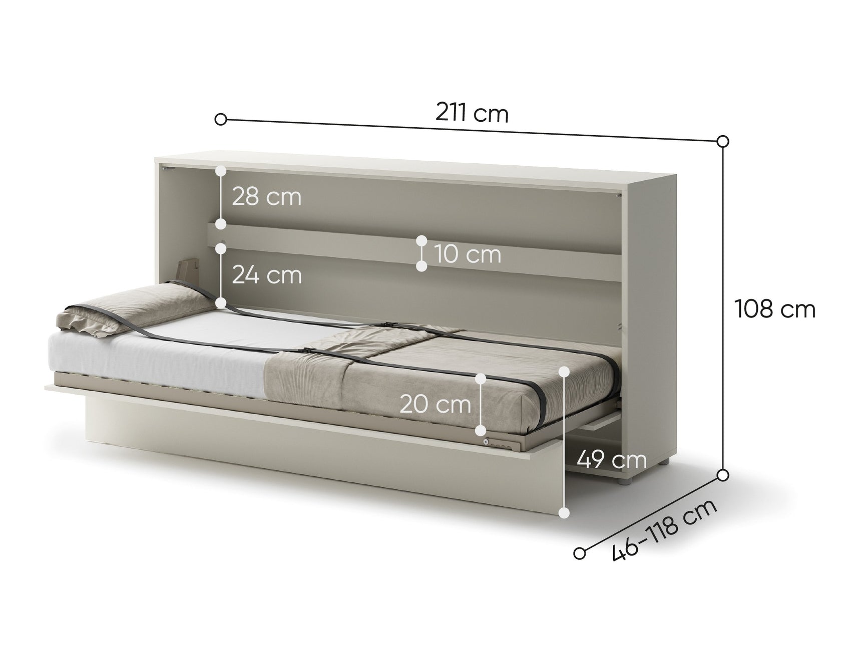 Væg seng Concept Pro Lenart Levfere 115