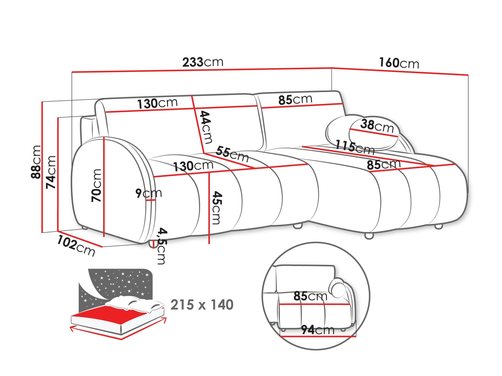 Hjørnesofa Columbus 247