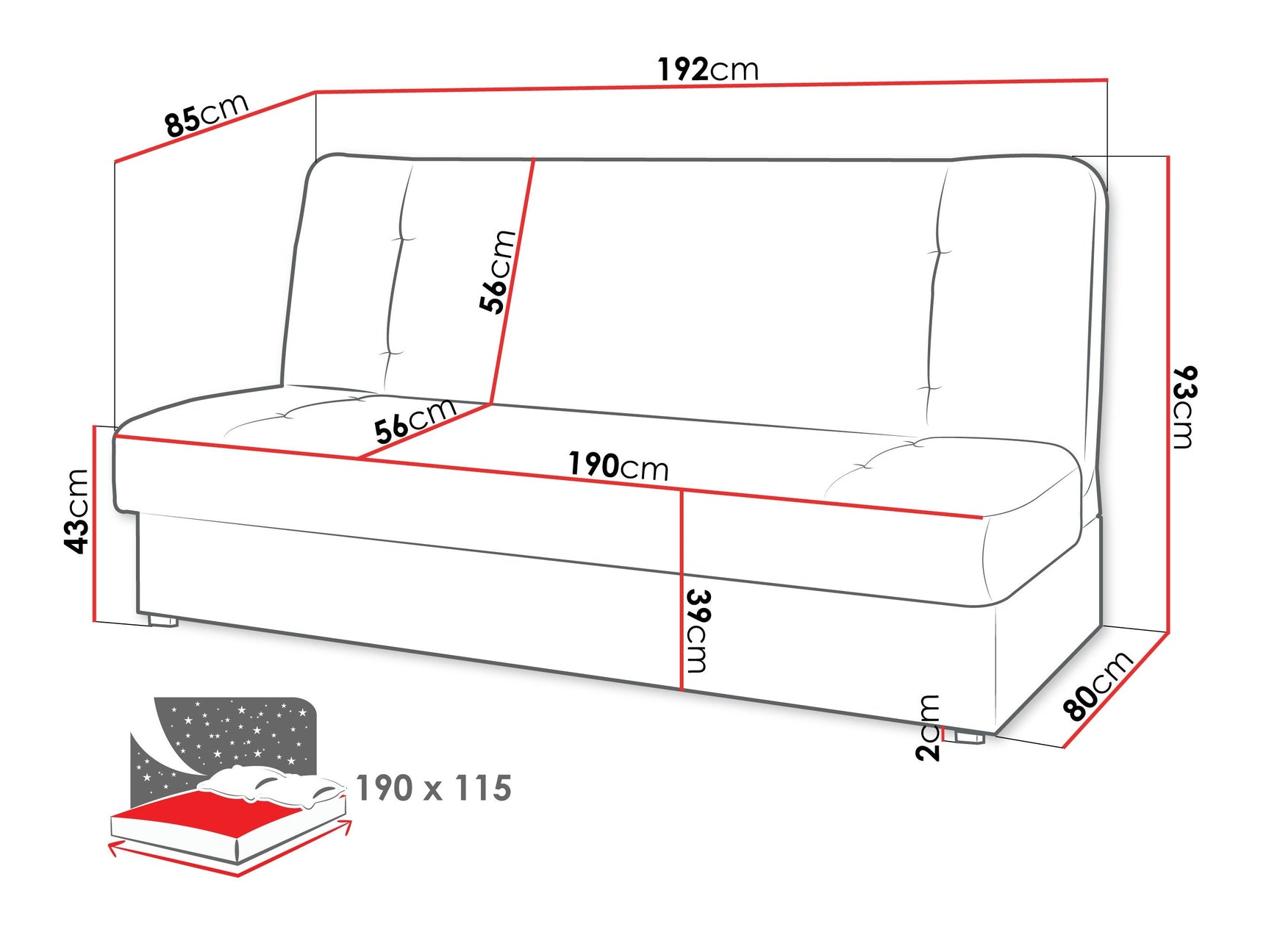 Sovesofa Rome 102