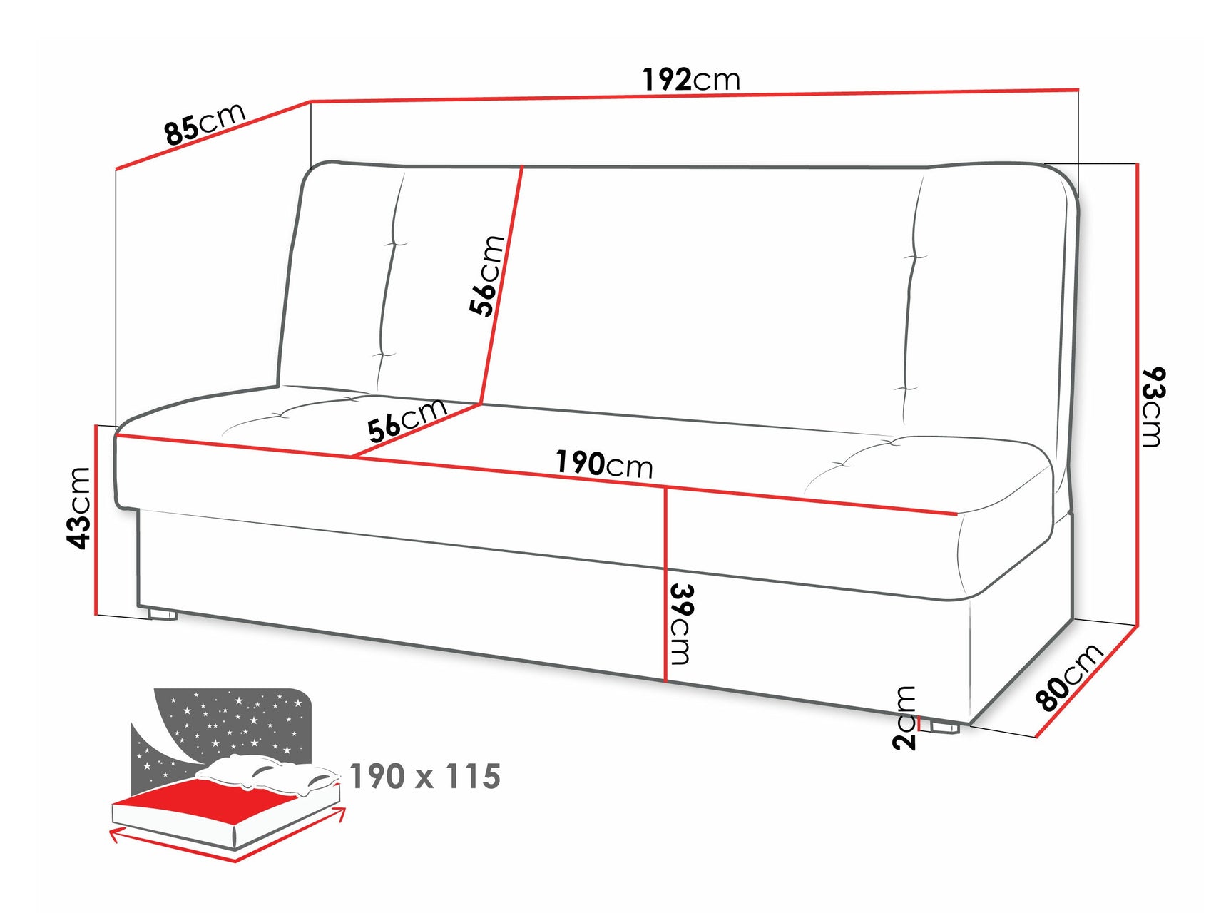 Sovesofa Rome 102 4072790