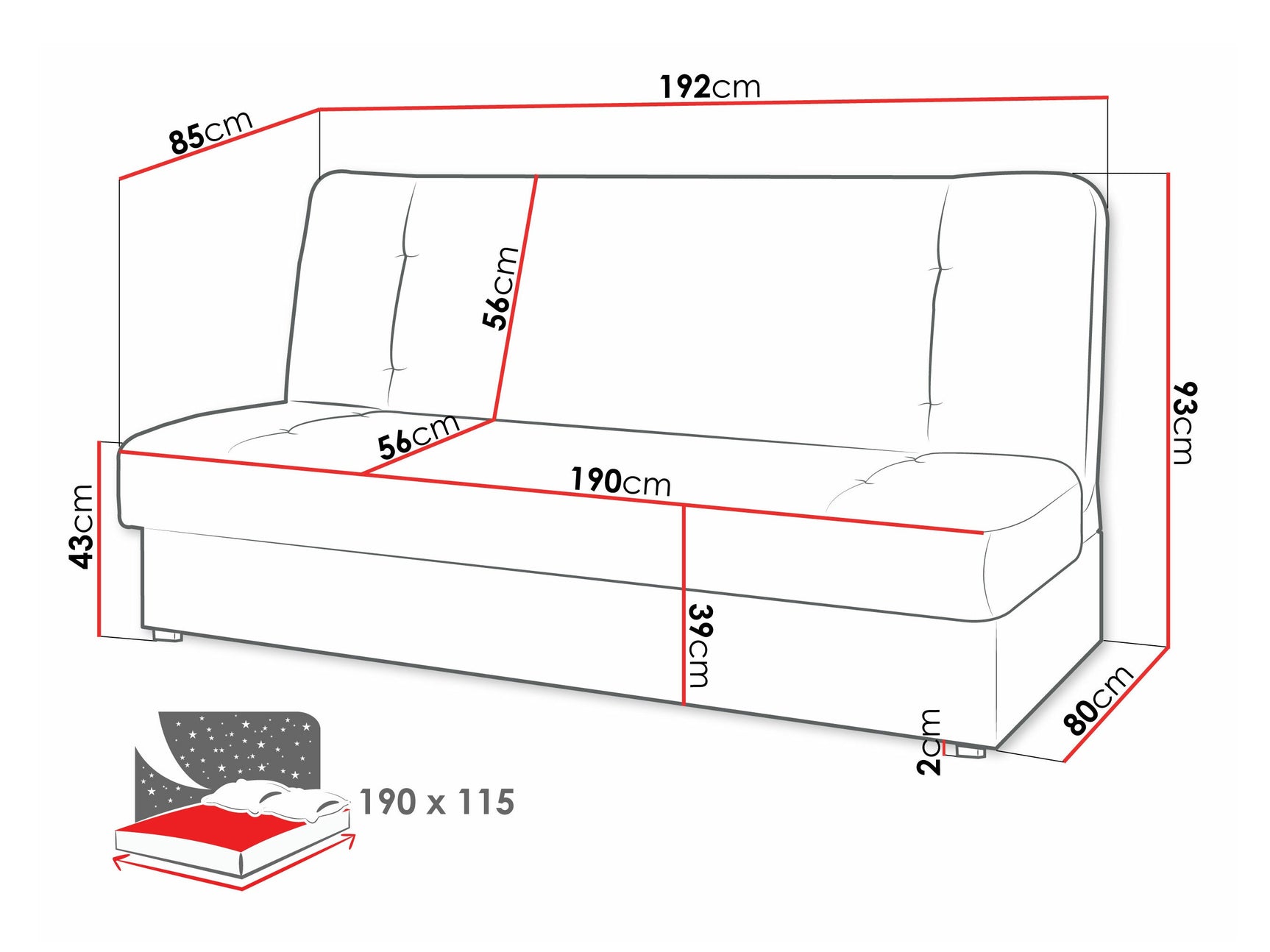 Sovesofa Rome 102 4072791