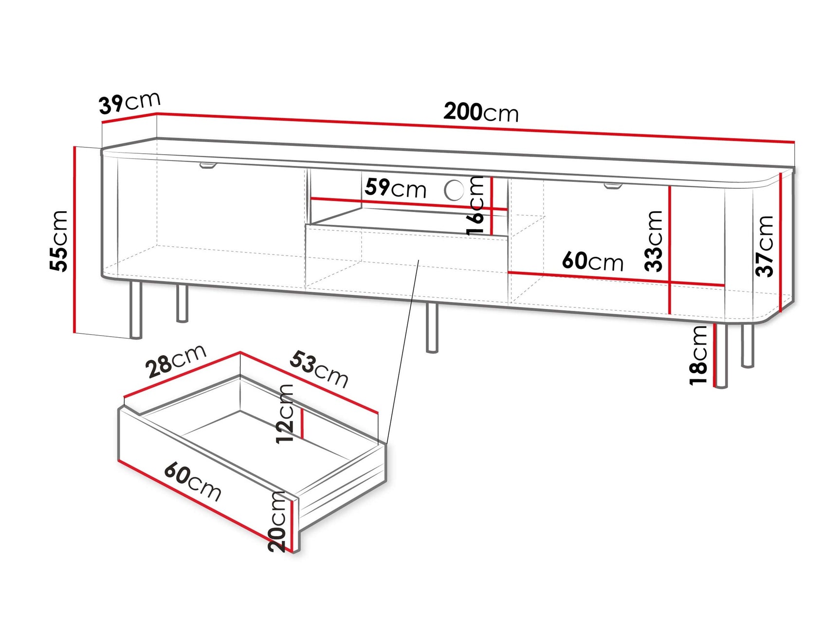 TV-bord Tebeni 101