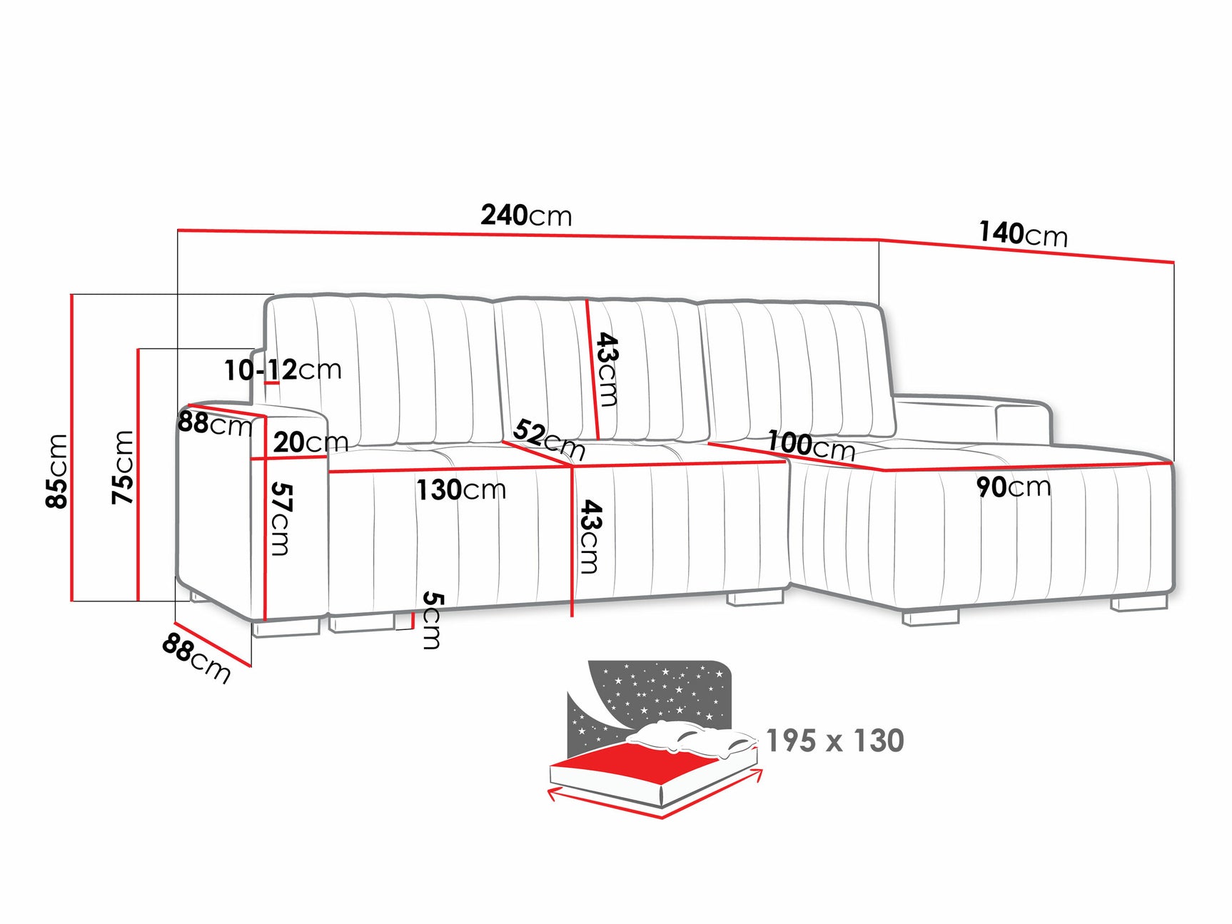 Hjørnesofa Columbus 154 4074337