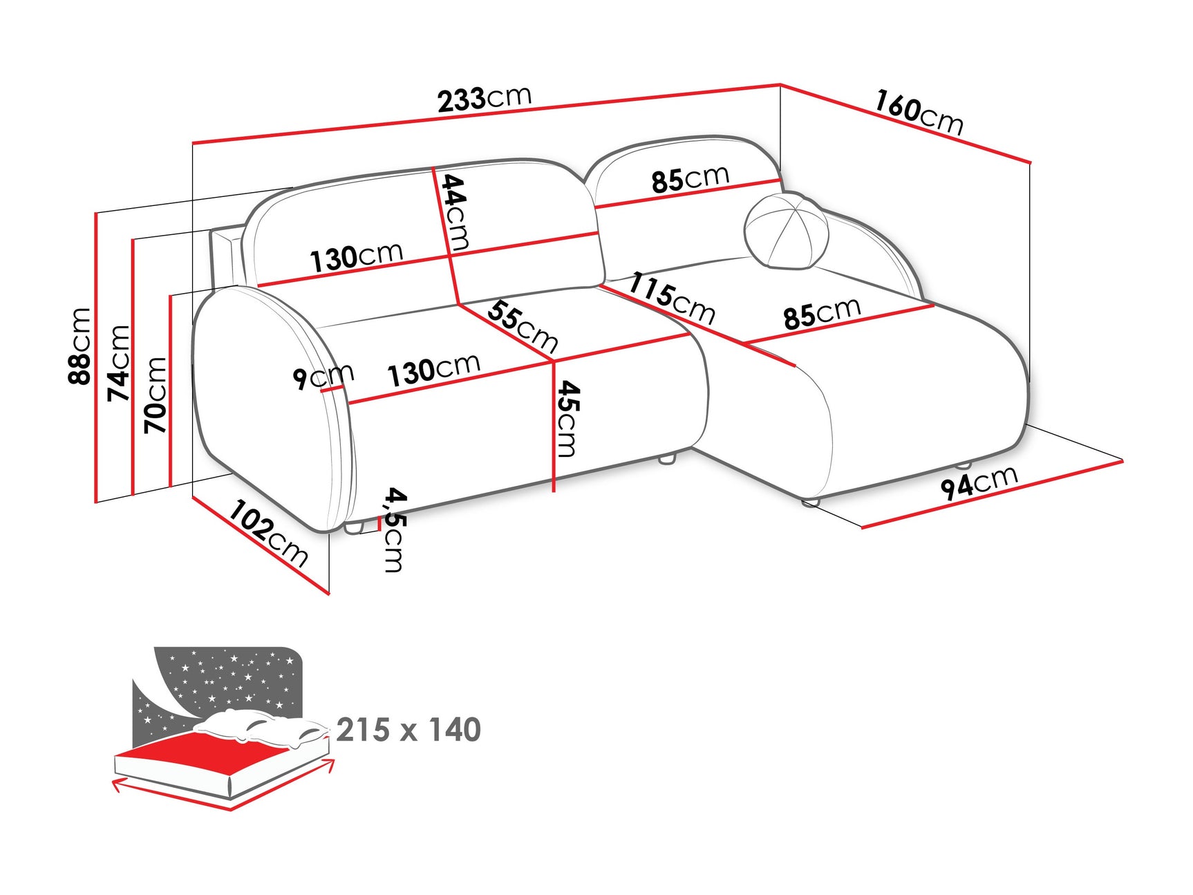 Hjørnesofa Columbus 249